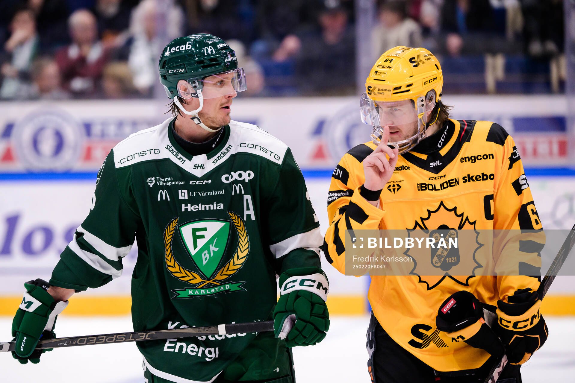 Färjestads Magnus Nygren och Skellefteås Jonathan Pudas
