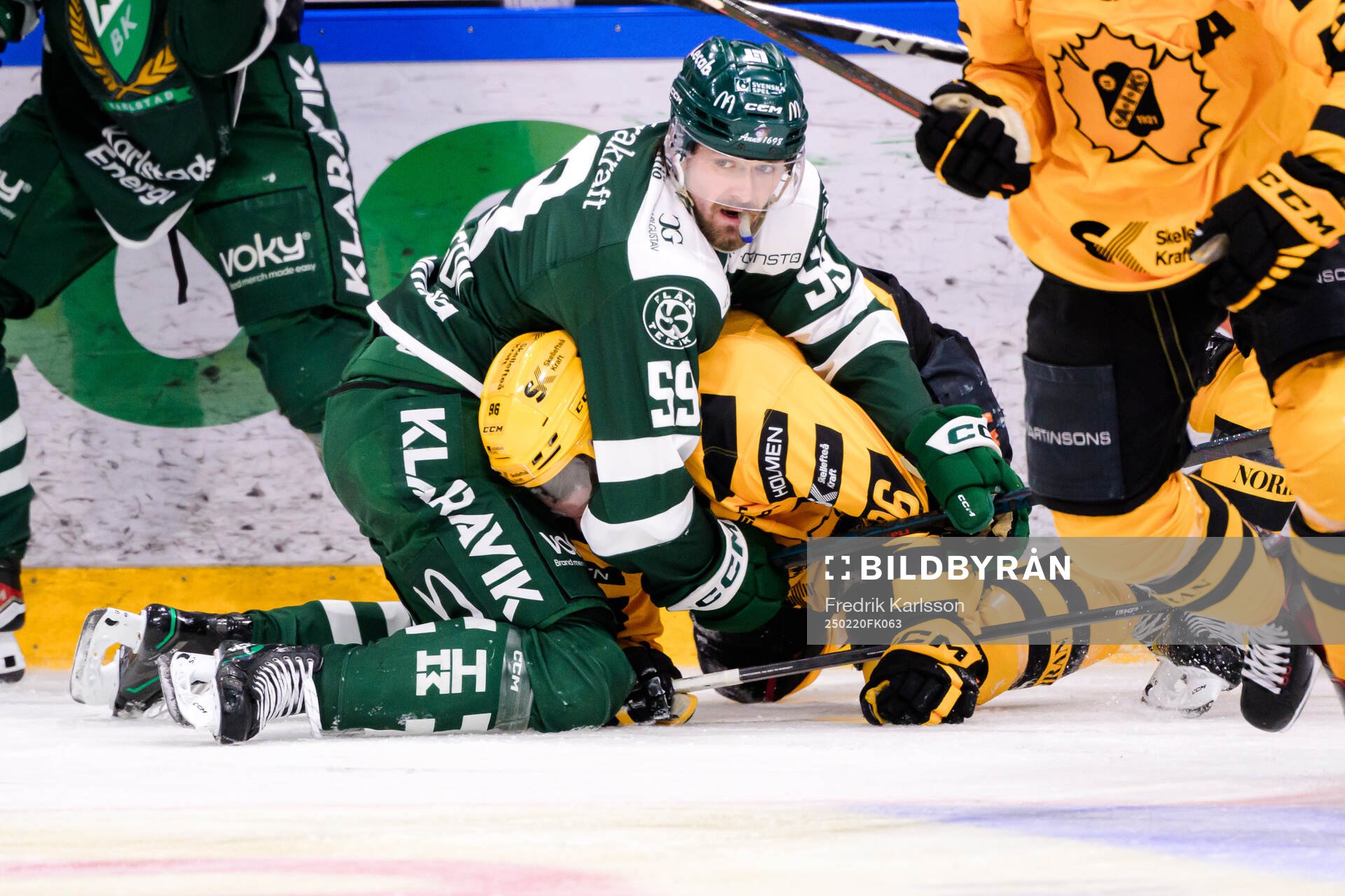 Färjestads Linus Johansson och Skellefteås Rickard Hugg