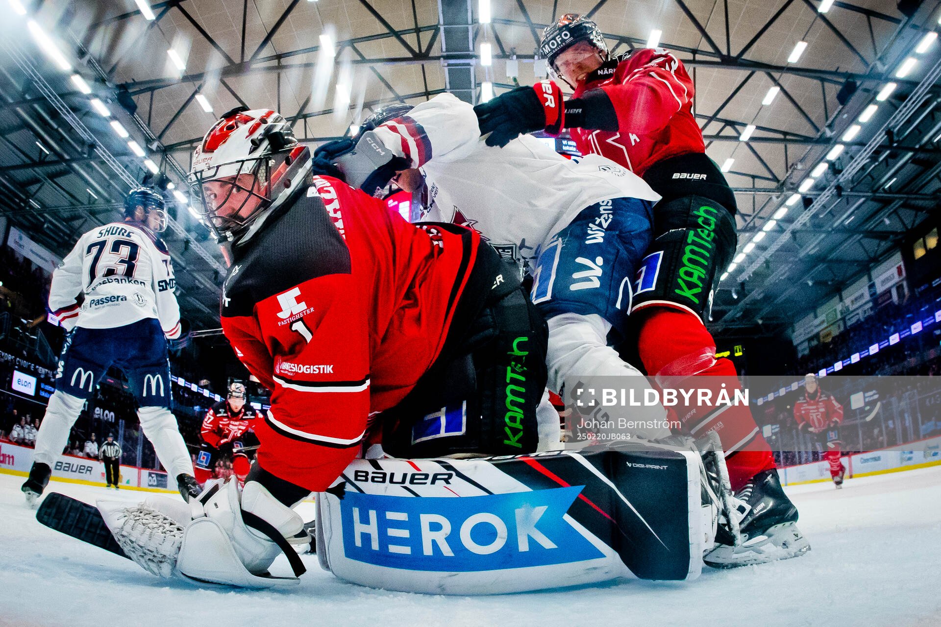 Örebros målvakt Jhonas Enroth och Christopher Mastomäki