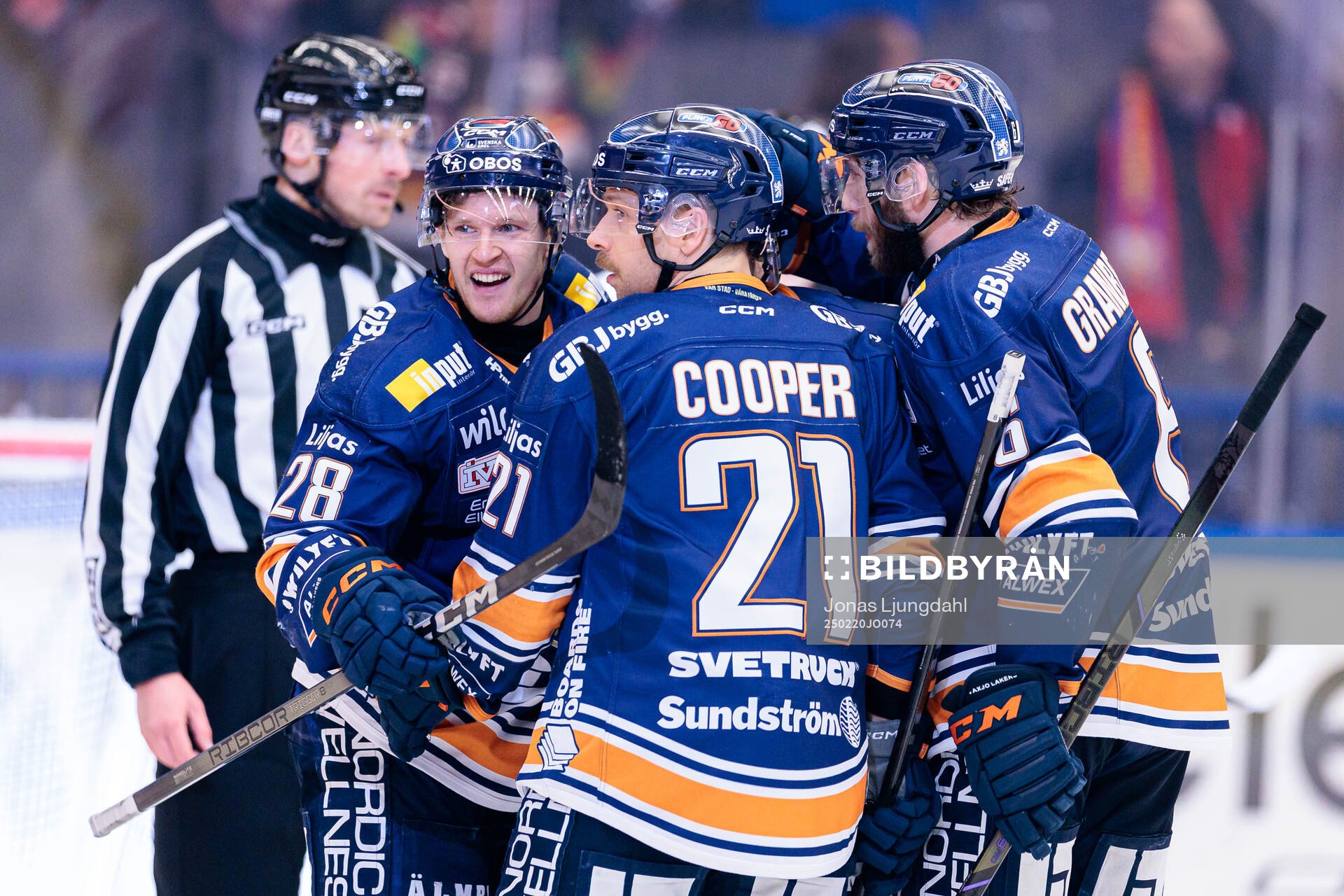 Växjös Hugo Gustafsson, Brian Cooper och Petter Granberg
