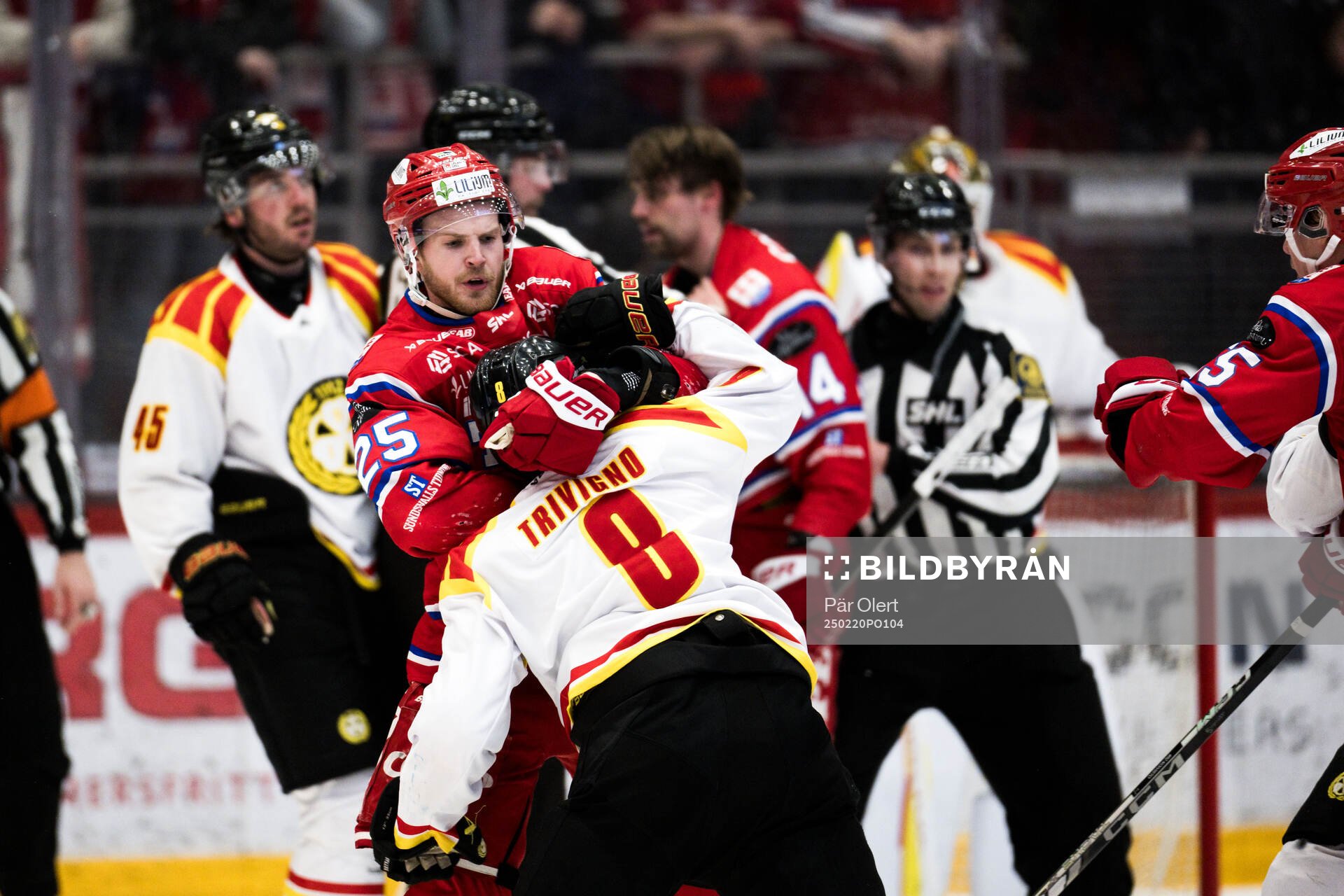 Timrås Linus Nässén och Brynäs Bobby Trivigno
