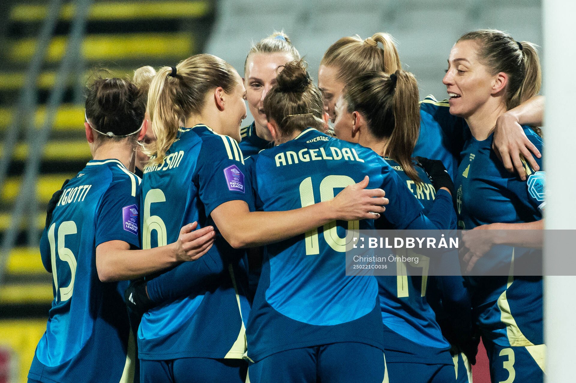 Linda Sembrant of Sweden celebrate with teammates