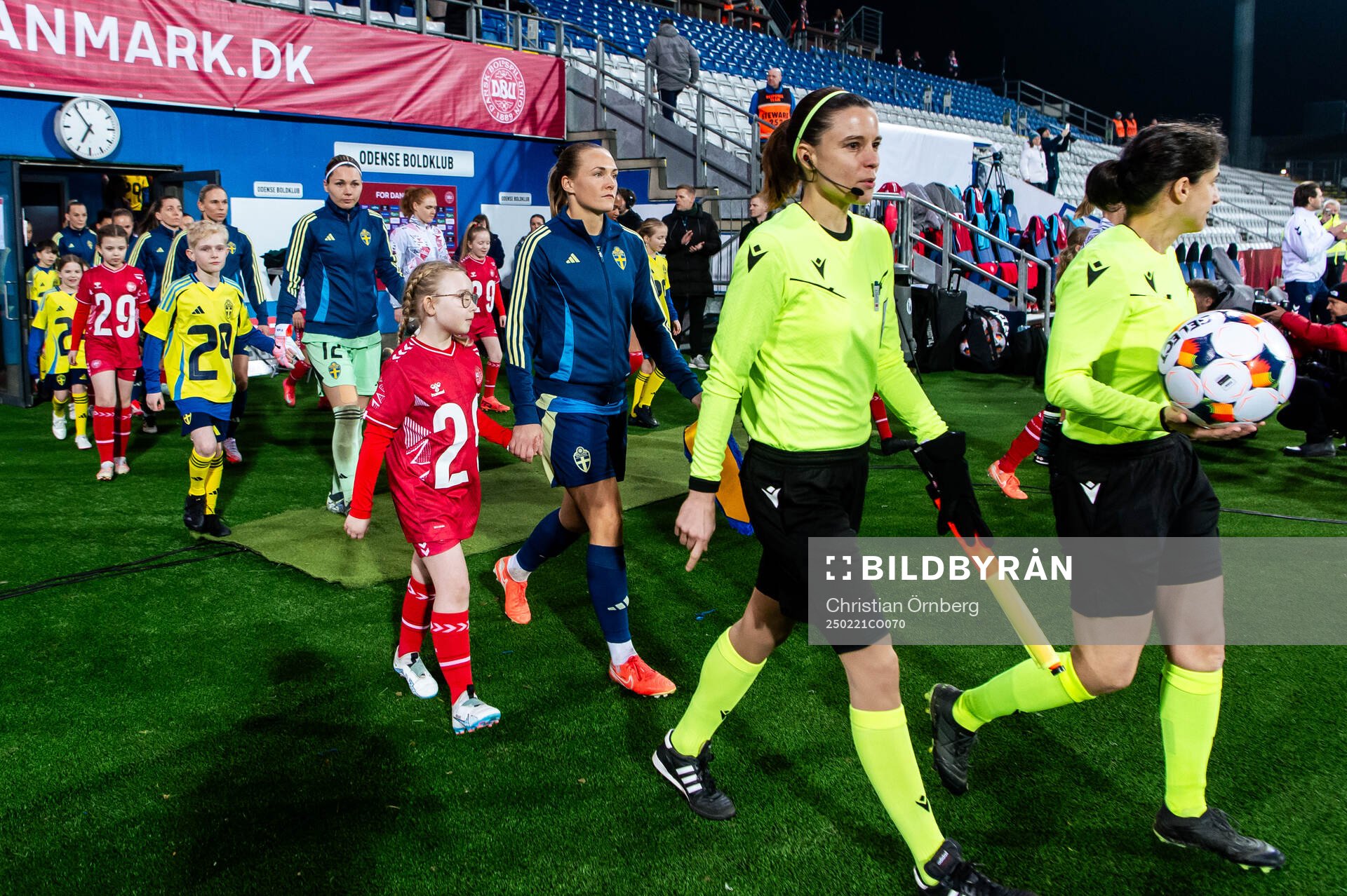 goalkeeper Jennifer Falk and Magdalena Eriksson of Sweden