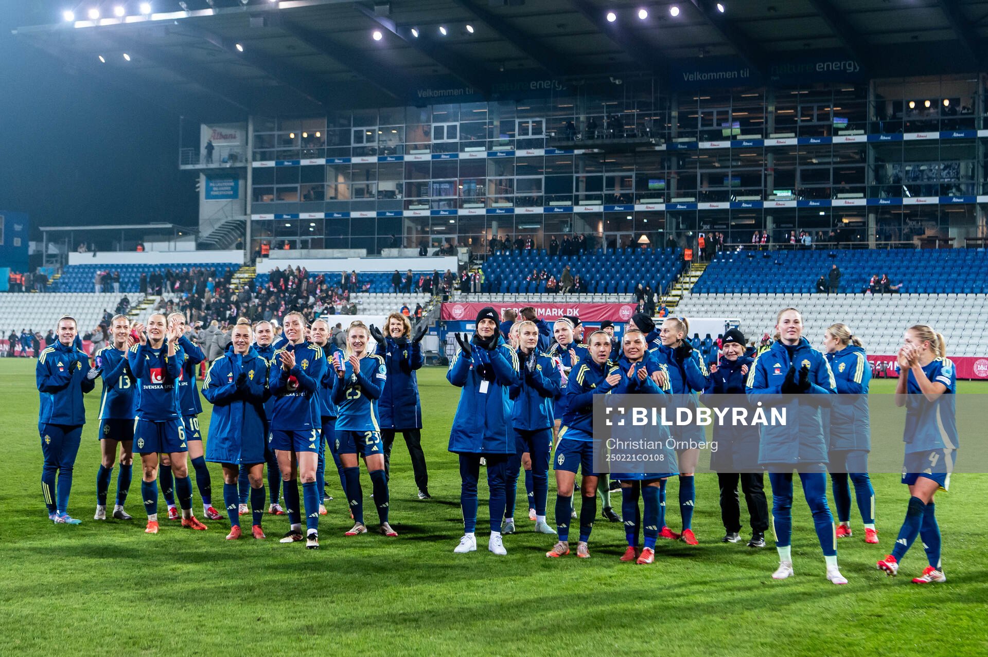 Players of Sweden celebrate
