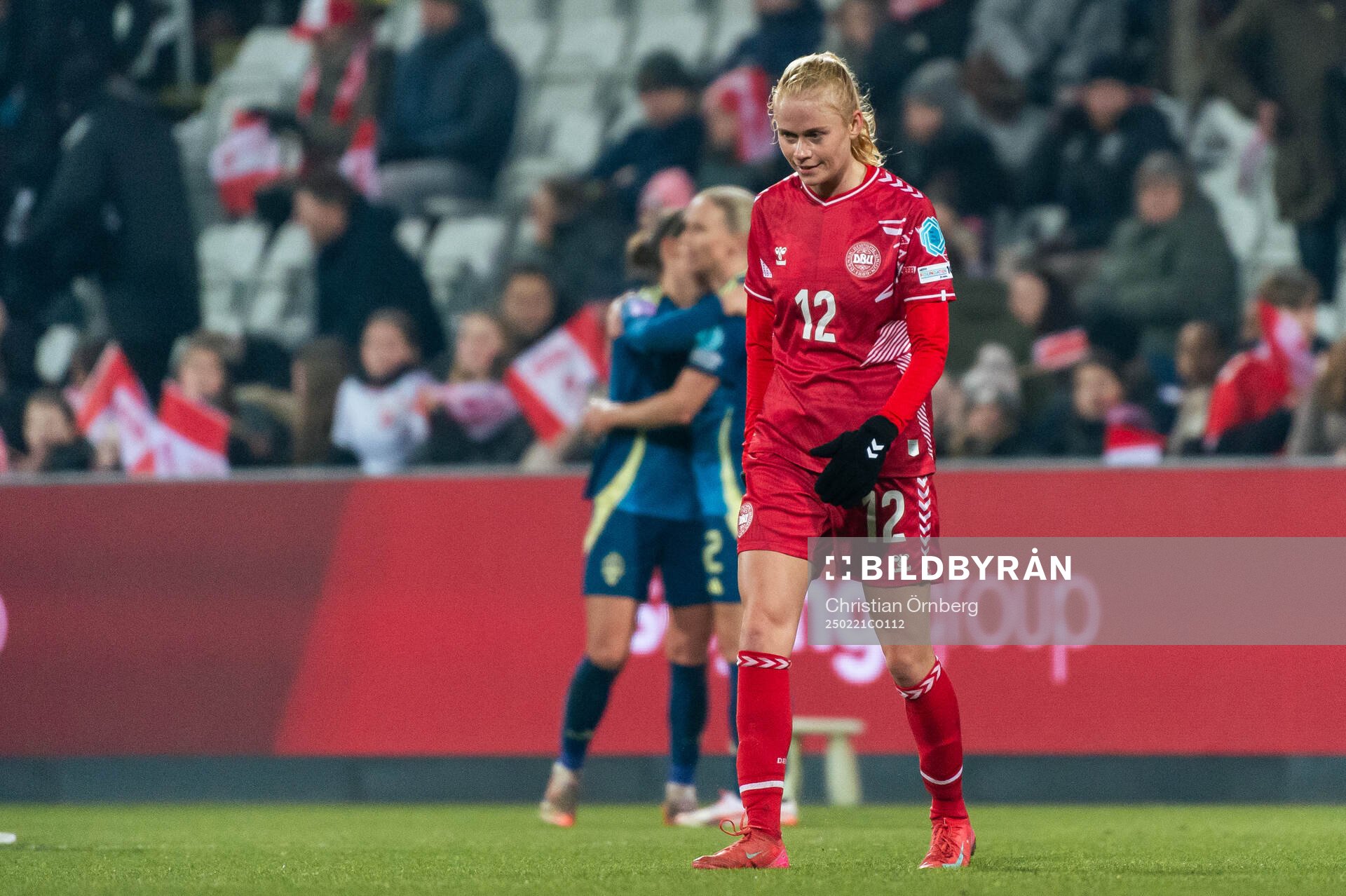 Kathrine Kuhl of Denmark looks dejected