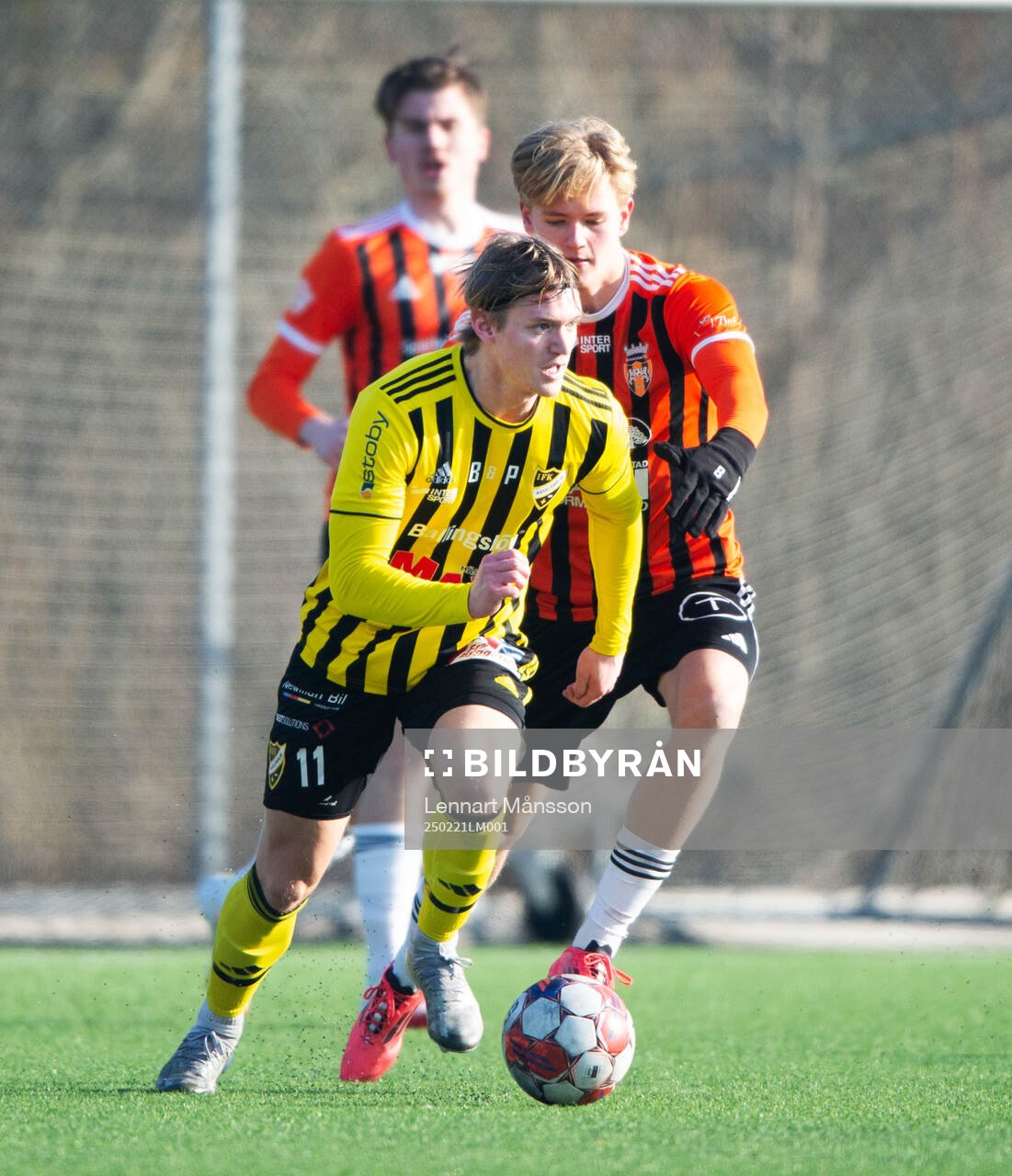 IFK Hässleholms Kasper Månsson i träningsmatchen mellan Kristianstads FC och IFK Hässleholm i Kristianstad 21 februari 2025.