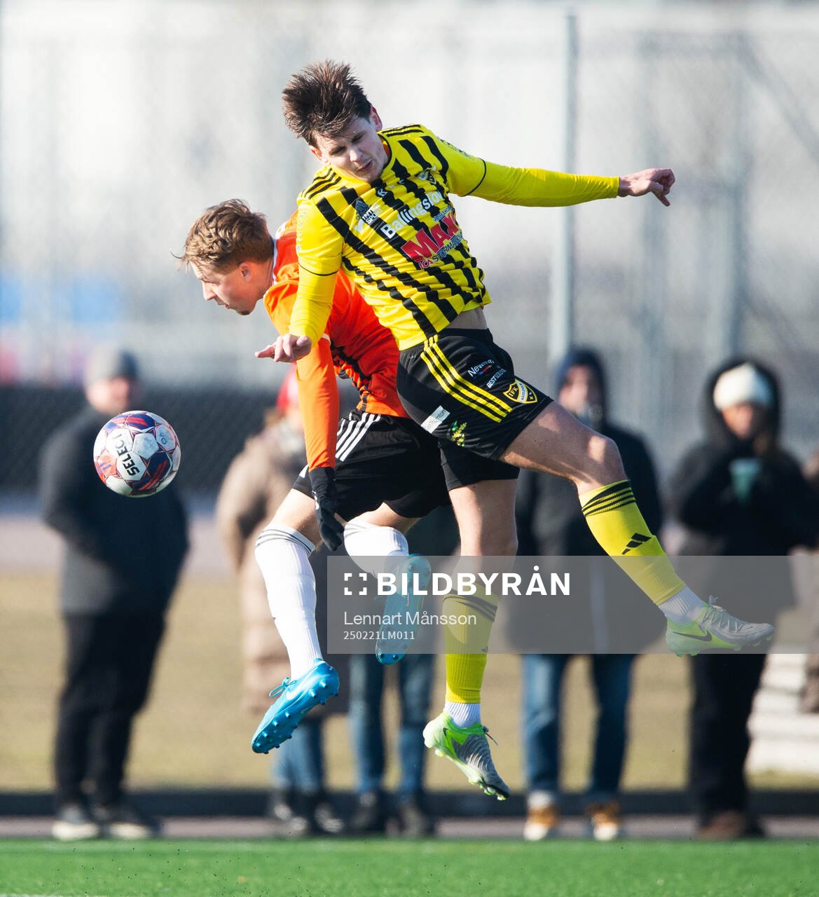 FK Hässleholms Viktor Ahlgren i träningsmatchen mellan Kristianstads FC och IFK Hässleholm i Kristianstad 21 februari 2025.