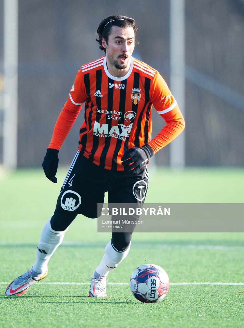 Kristianstads Armin Aganovic i träningsmatchen mellan