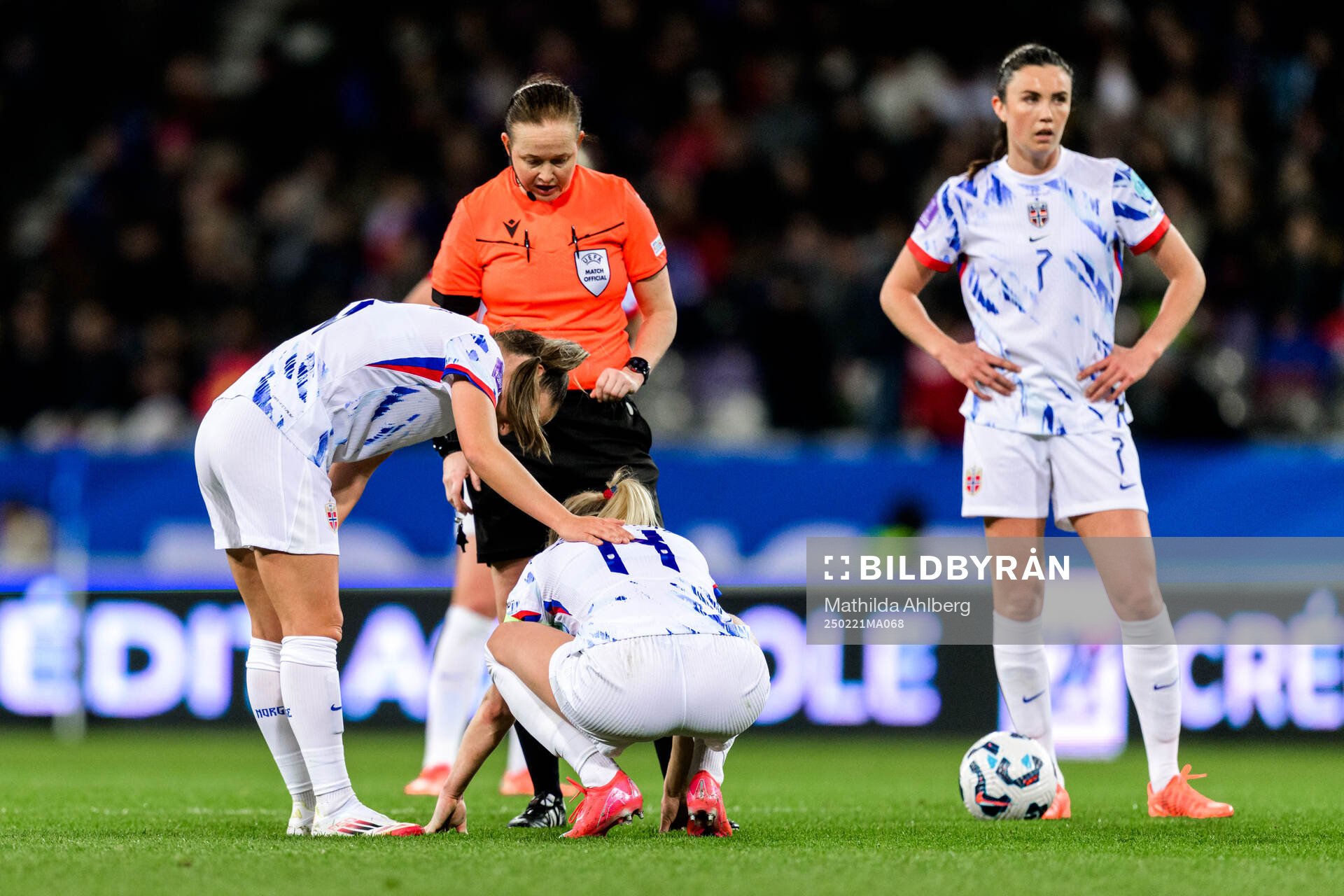 Ada Hegerberg of Norway in pain