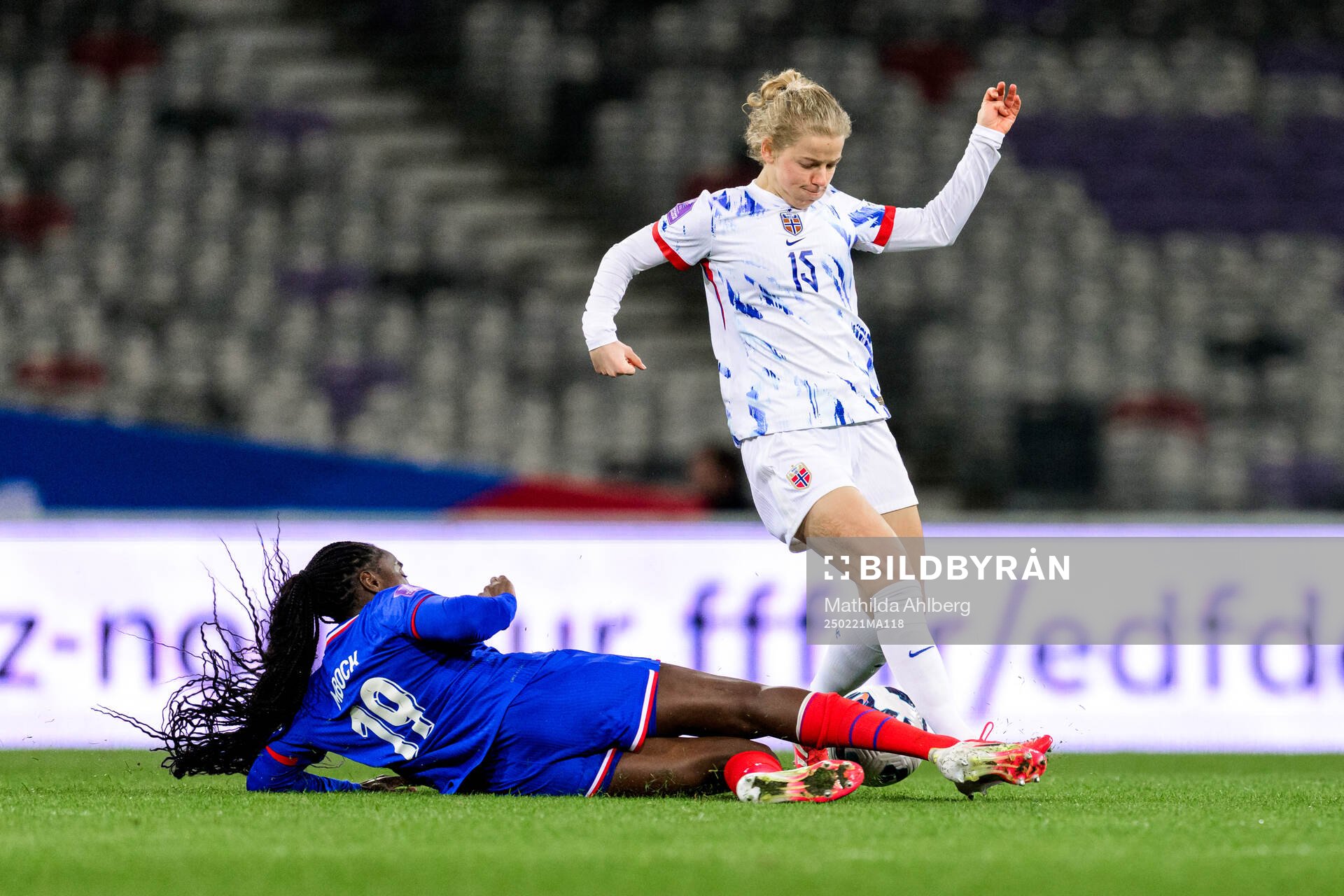 Griedge Mbock Bathy of France and Justine Kielland of Norway