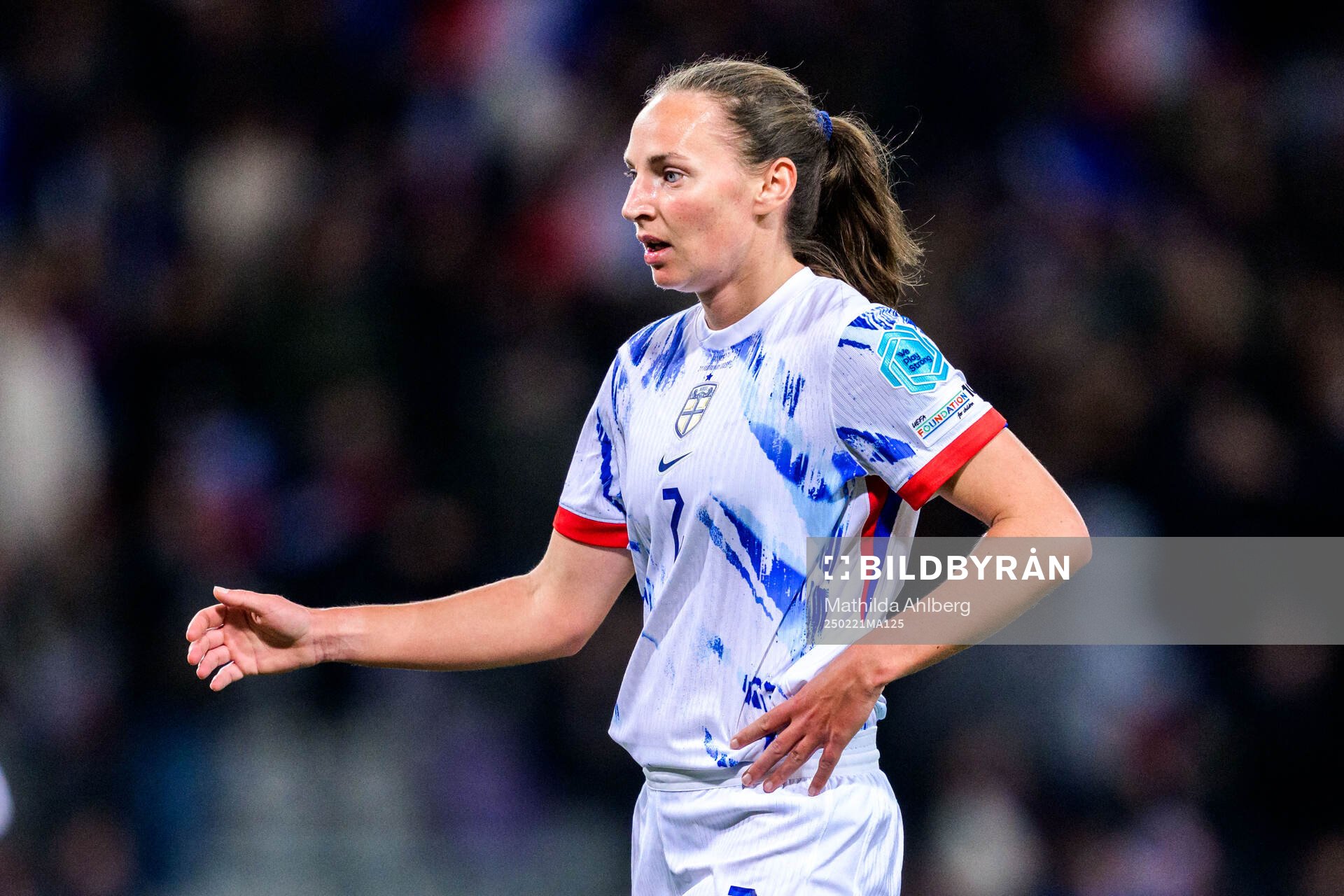 Marit Bratberg Lund of Norway looks dejected