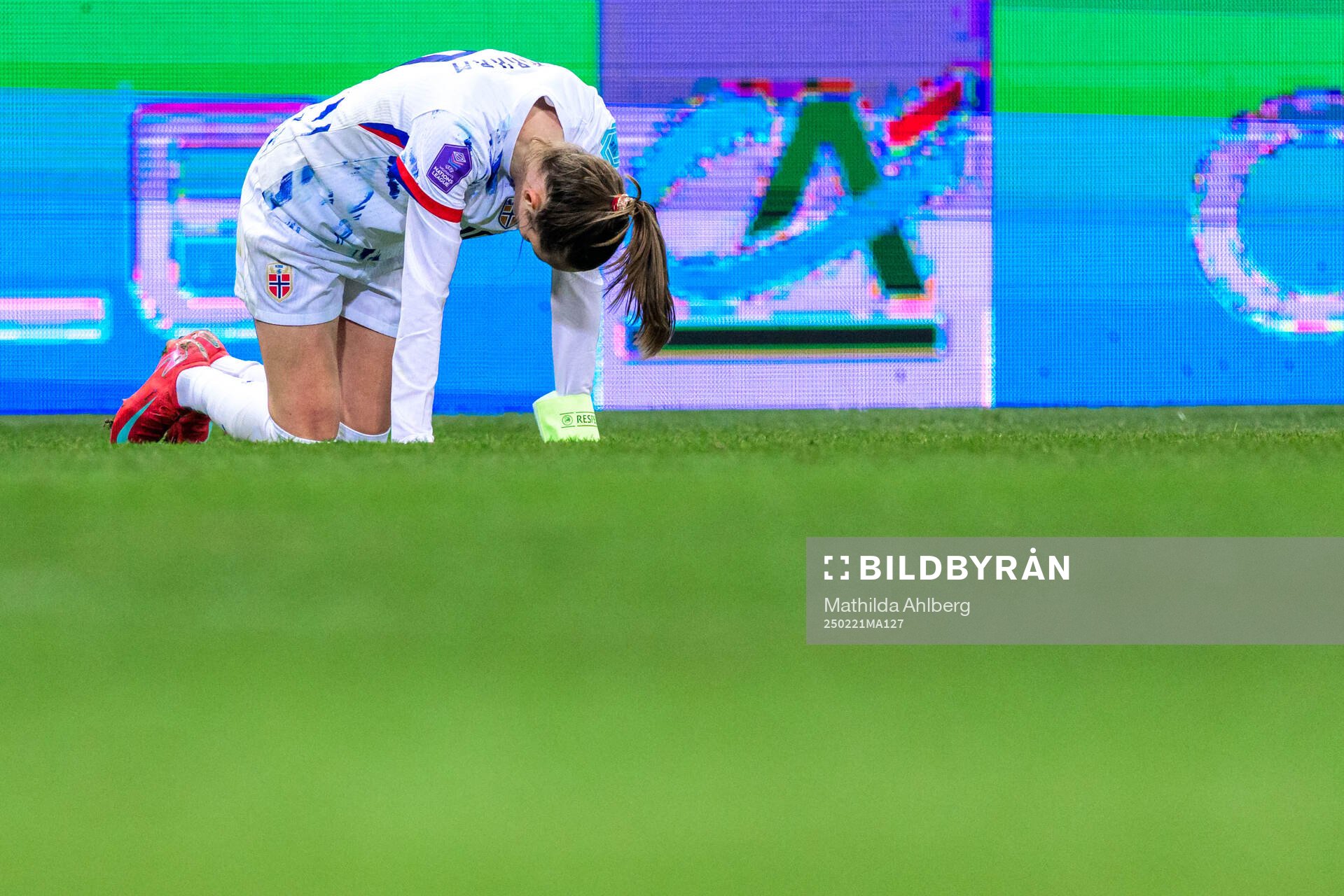 Caroline Graham Hansen of Norway looks dejected