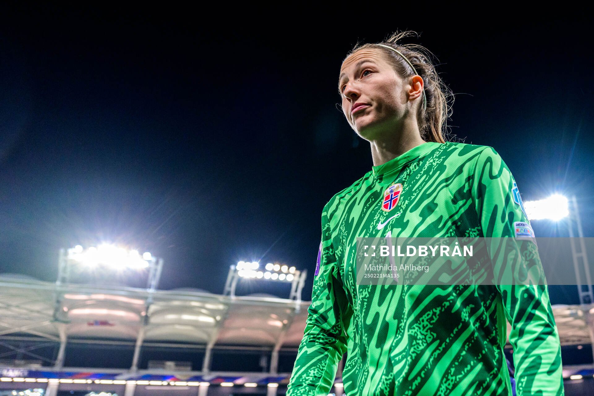 Goalkeeper Cecilie Fiskerstrand of Norway looks dejected