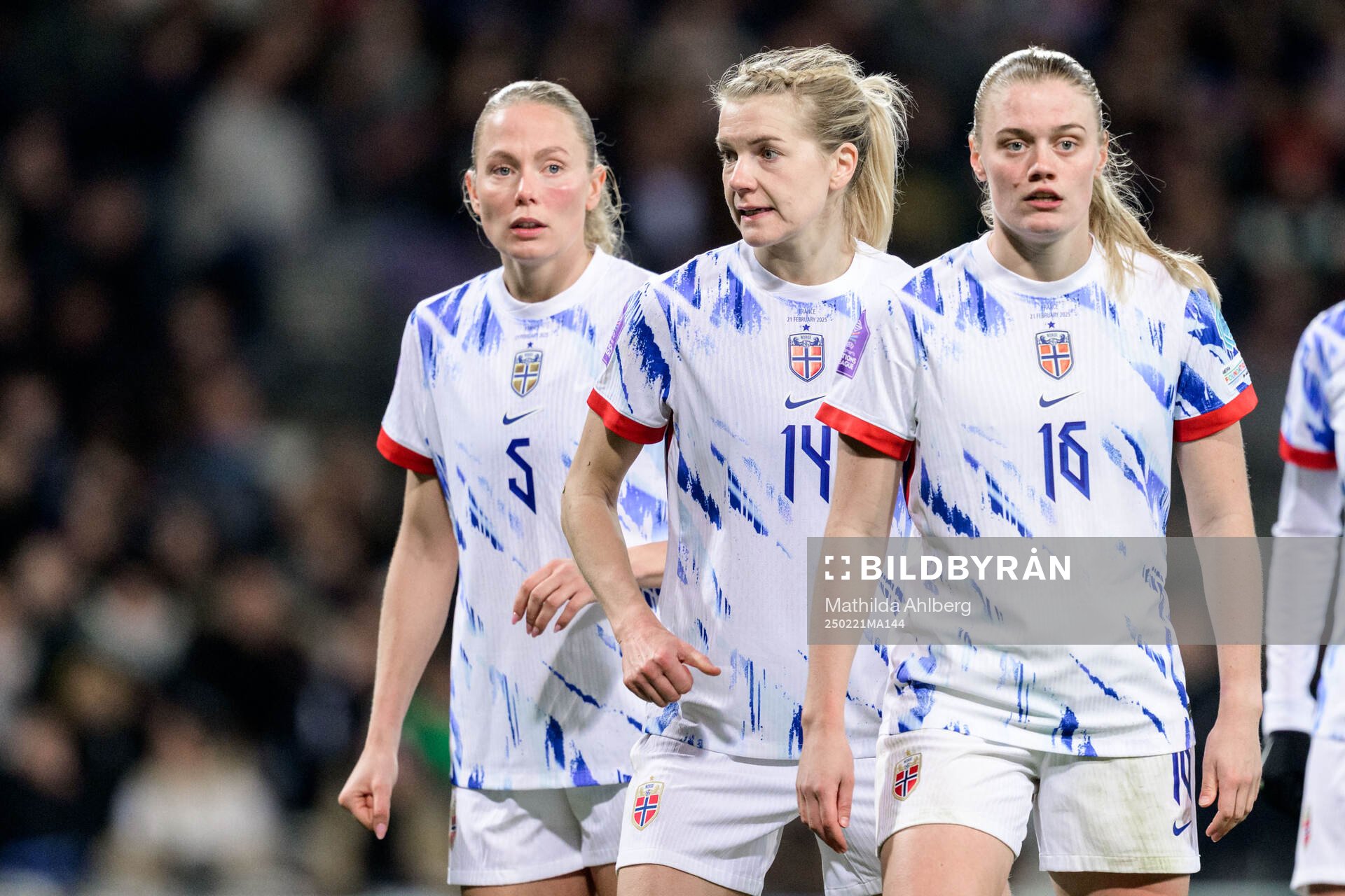 Guro Bergsvand, Ada Hegerberg and Mathilde Harviken of