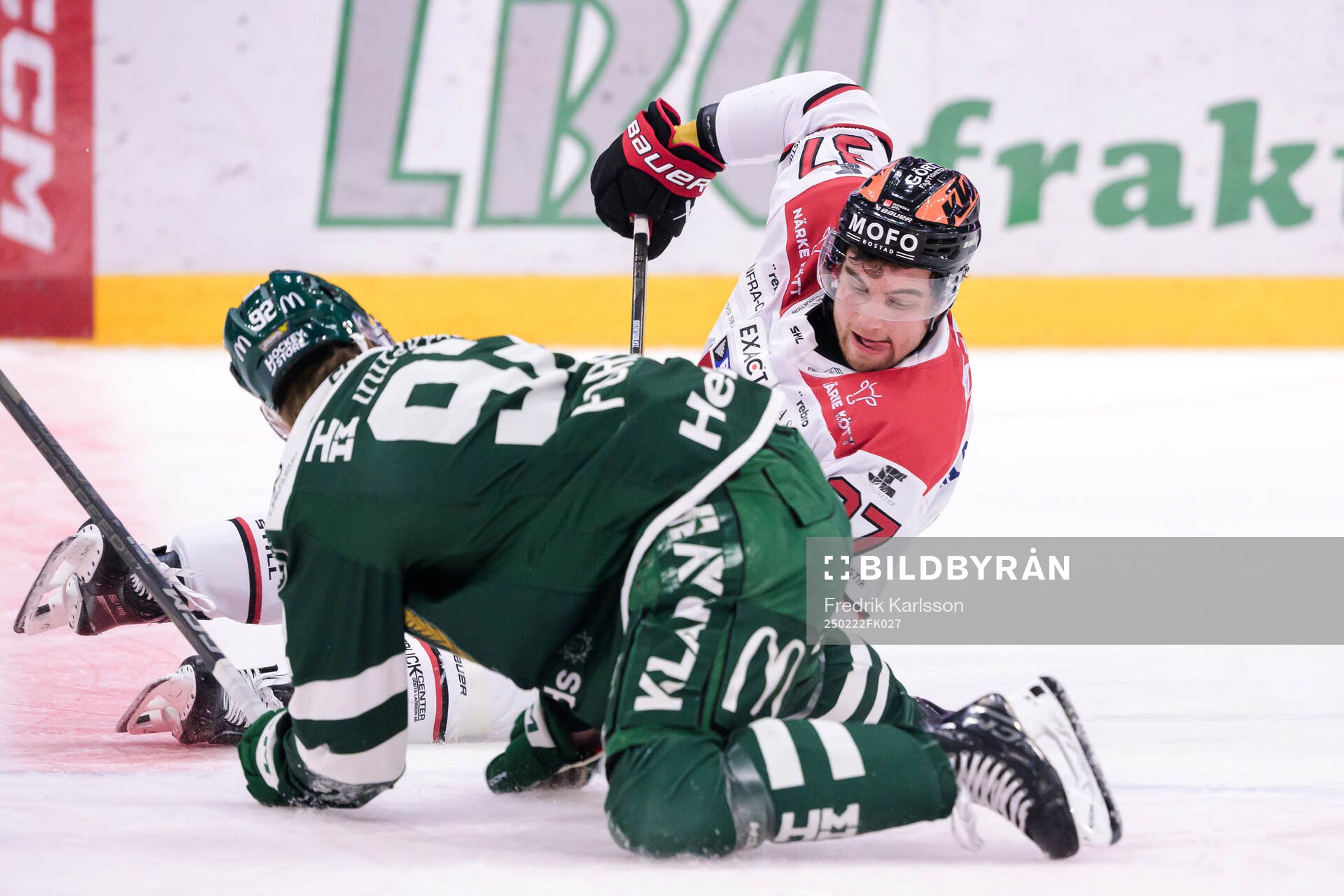 Färjestads Lucas Forsell och Örebros Glenn Gustafsson