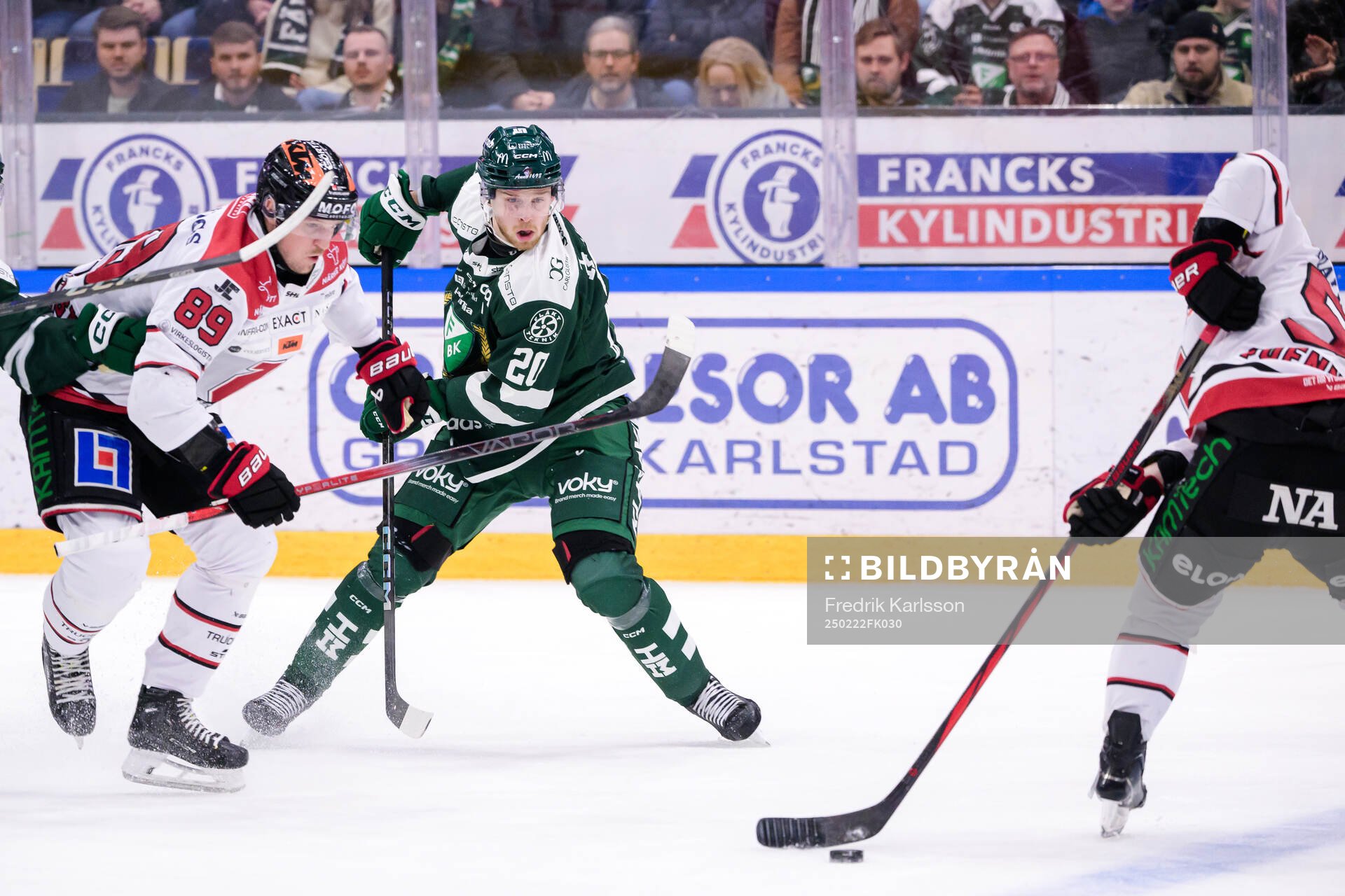 Örebros Patrik Karlkvist och Färjestads Marcus Westfält