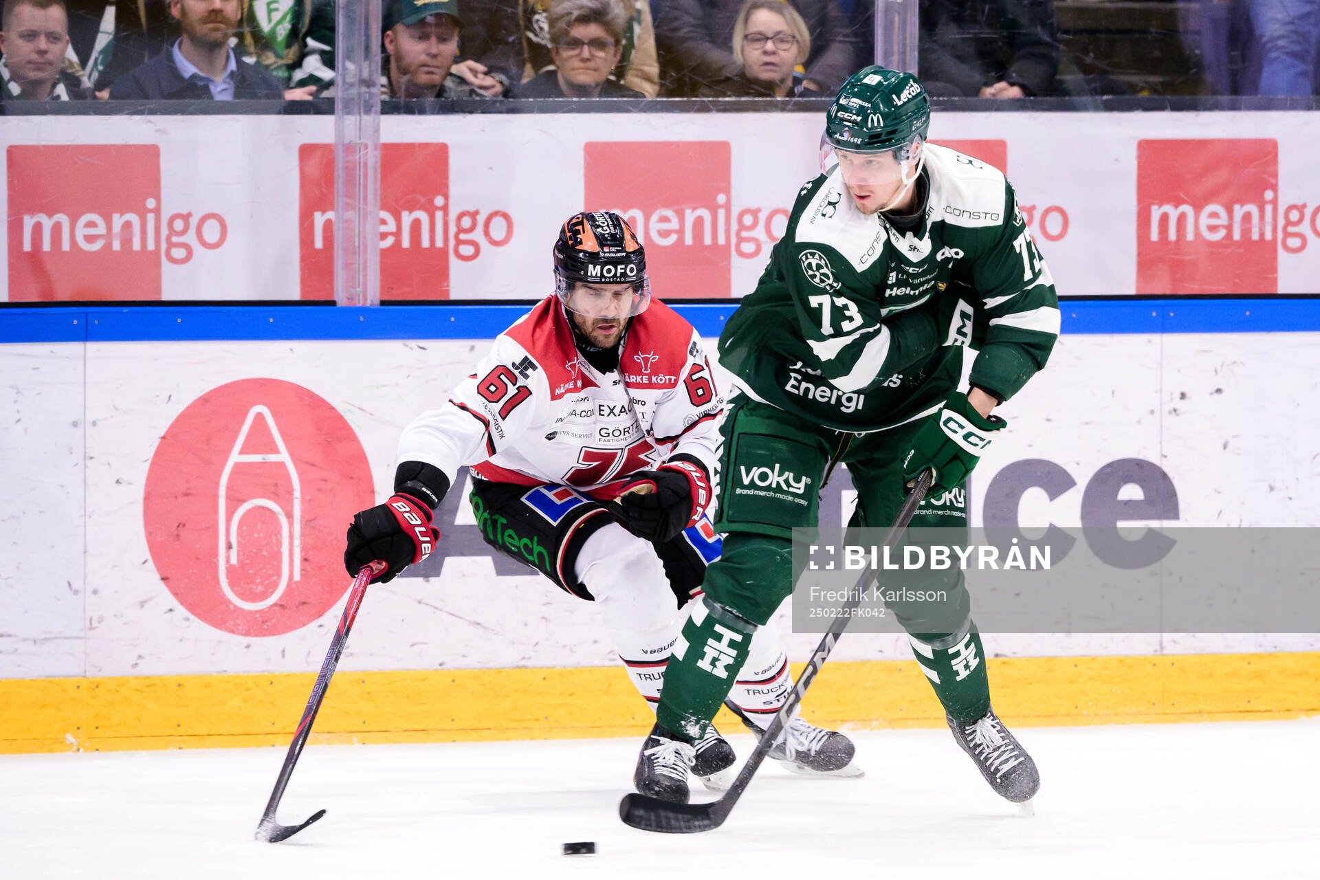 Örebros Ludvig Larsson och Färjestads Adam Ollas Mattsson