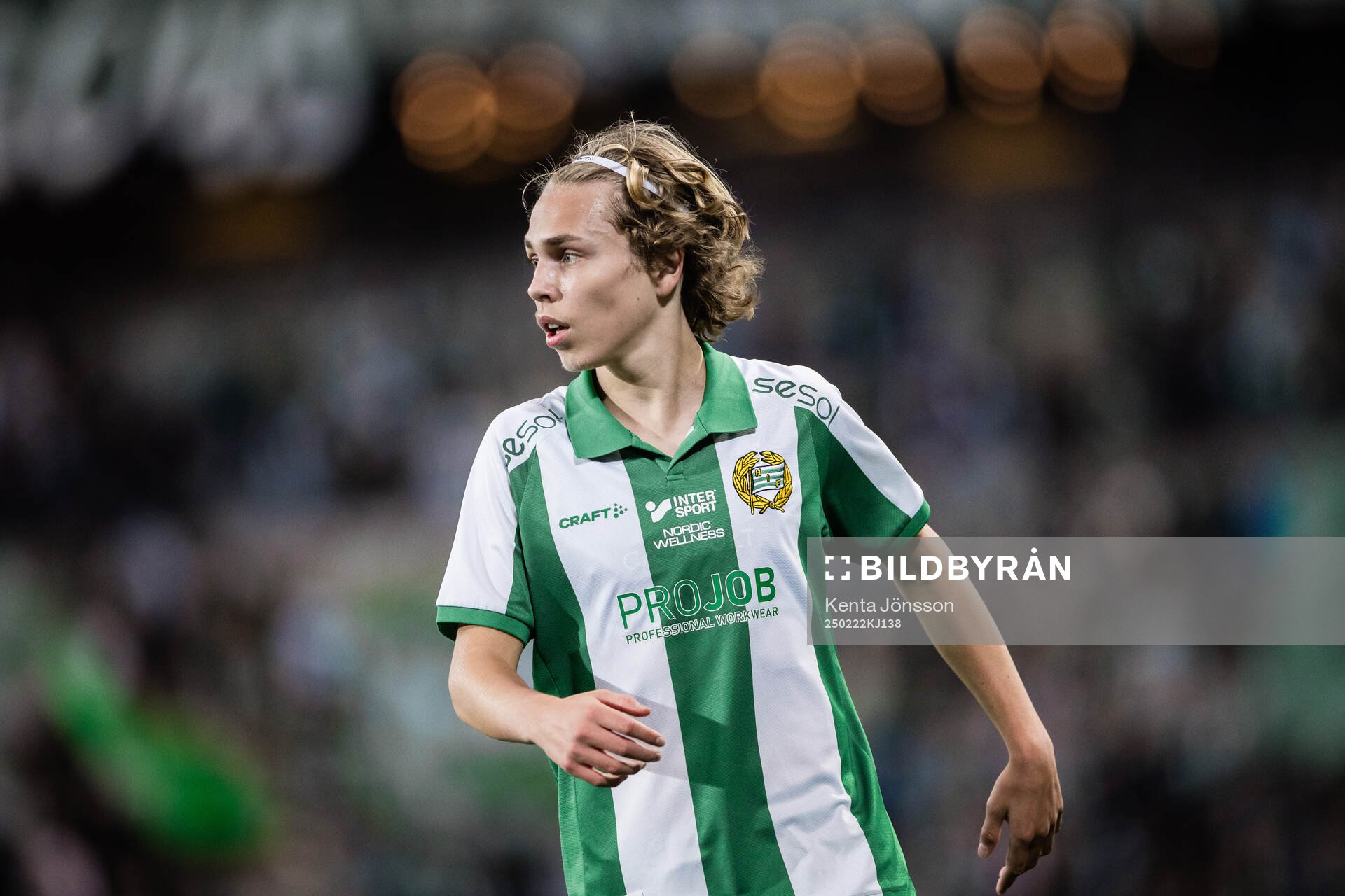 Hammarbys Wilson Lindberg Uhrström under fotbollsmatchen i Svenska Cupen mellan FC Stockholm och Hammarby den 22 februari 2025 i Stockholm.