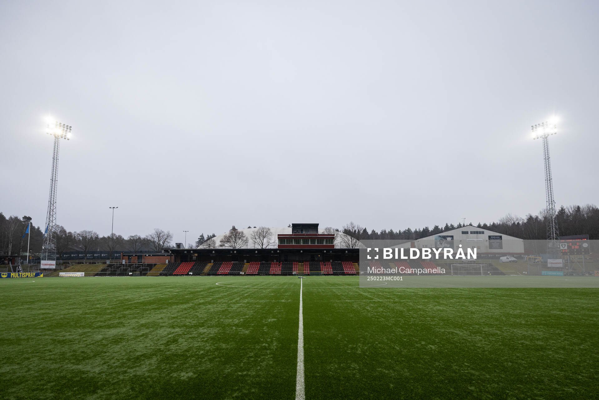 Generell vy på Grimsta IP innan fotbollsmatchen i Svenska
