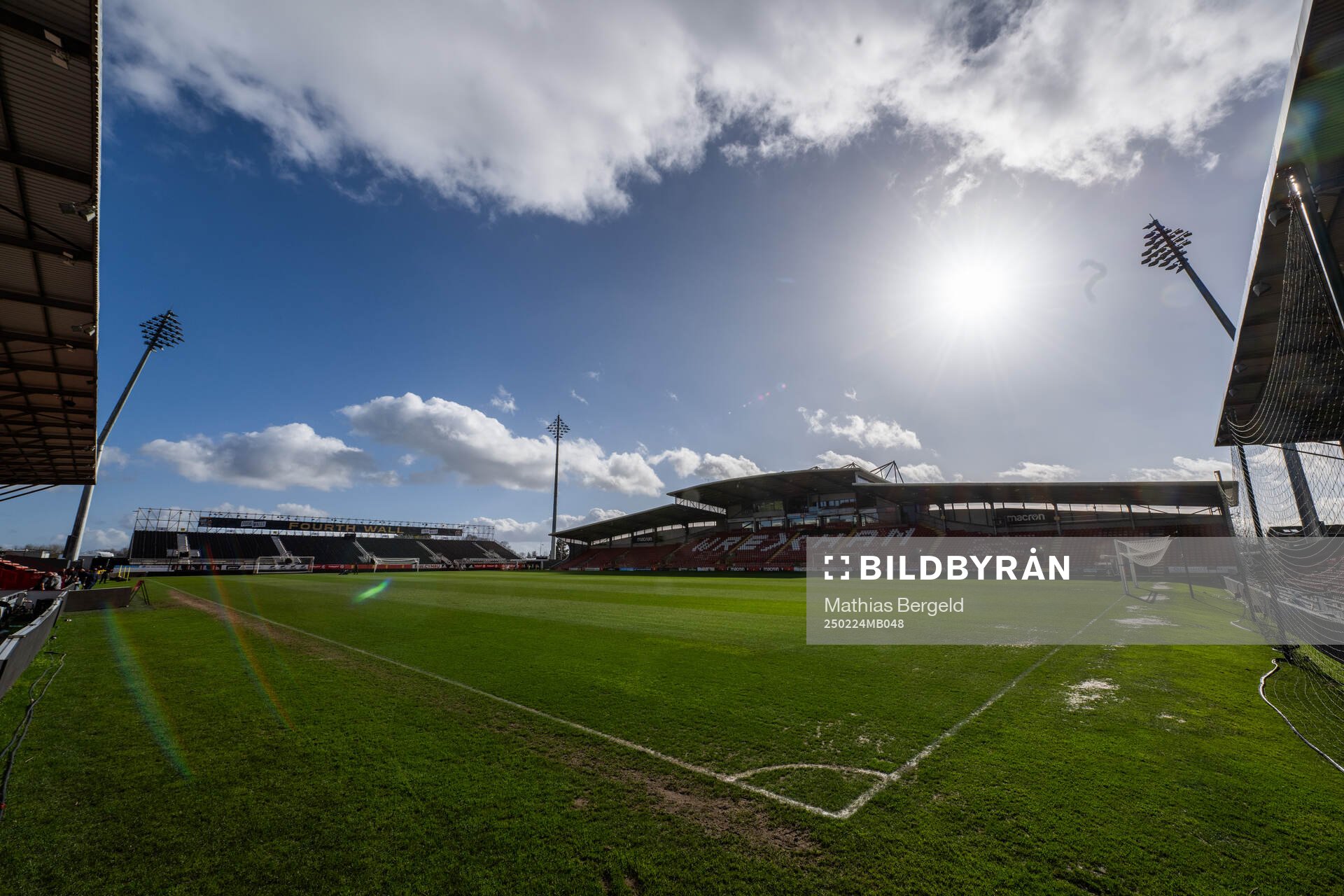 General view of Racecourse Ground on February 24, 2025 in Wrexham. 
