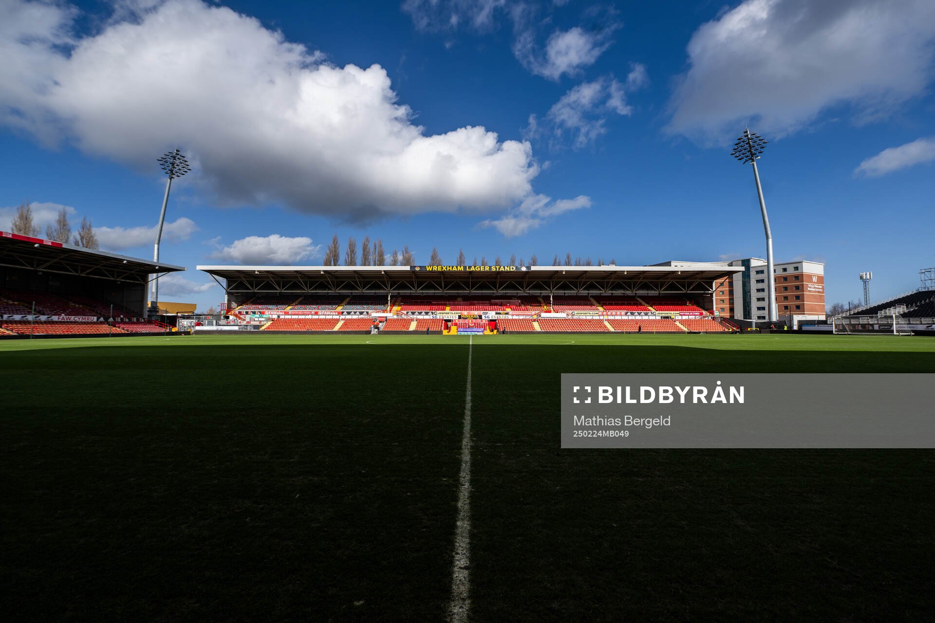 General view of Racecourse Ground on February 24, 2025 in Wrexham. 