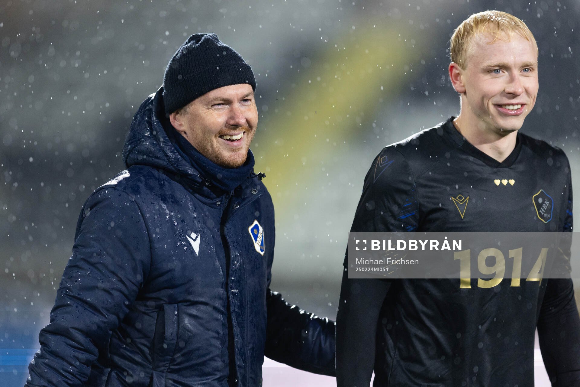 Halmstads huvudtränare Johan Lindholm och André Boman