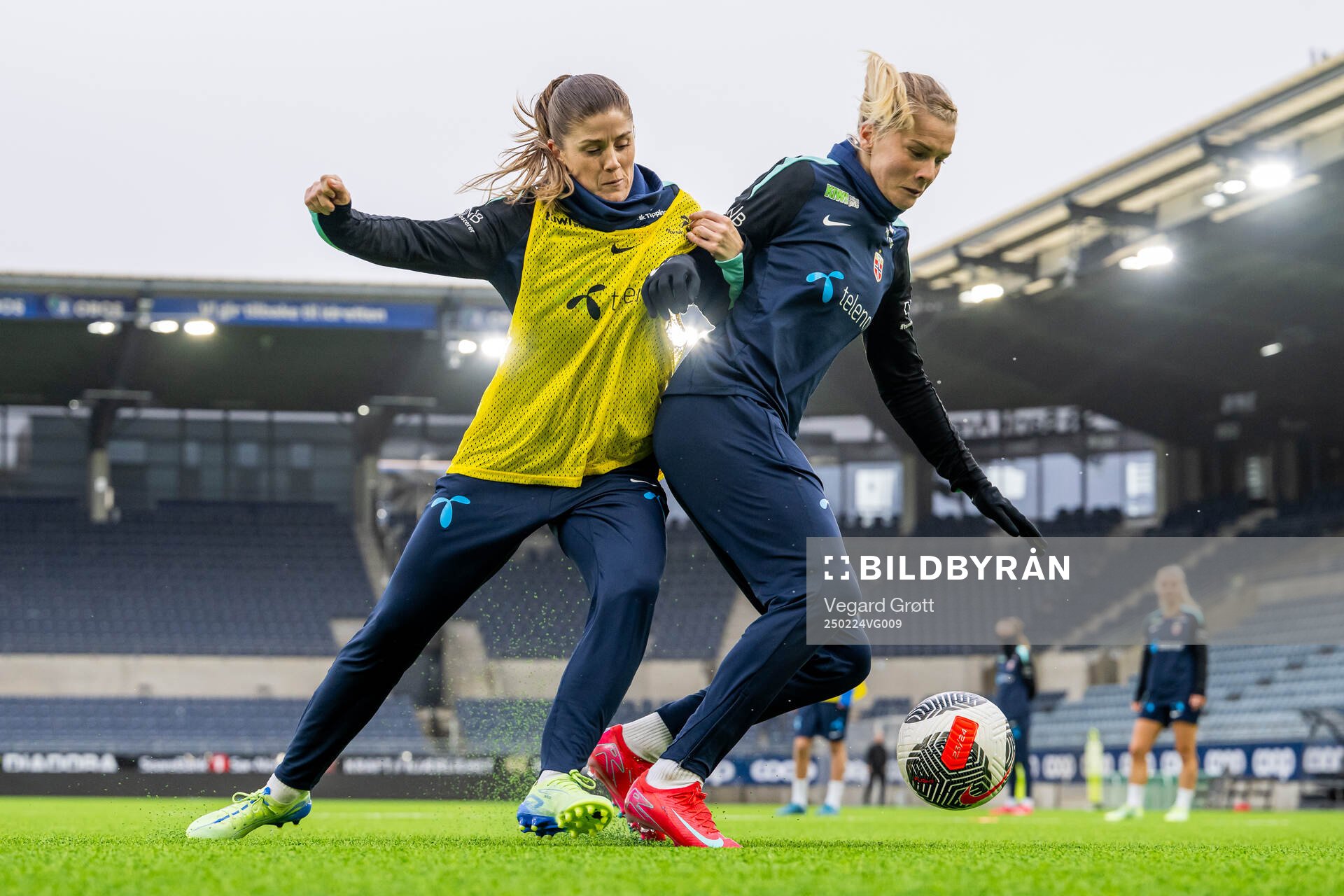 Maren Mjelde and Ada Hegerberg of the Norwegian women's