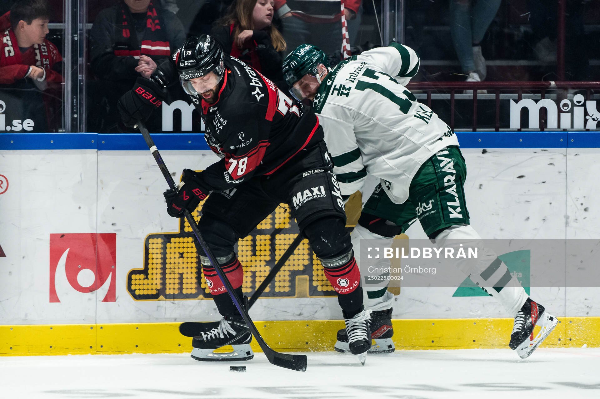 Malmö Redhawks Robin Hanzl och Färjestads Joel Kellman