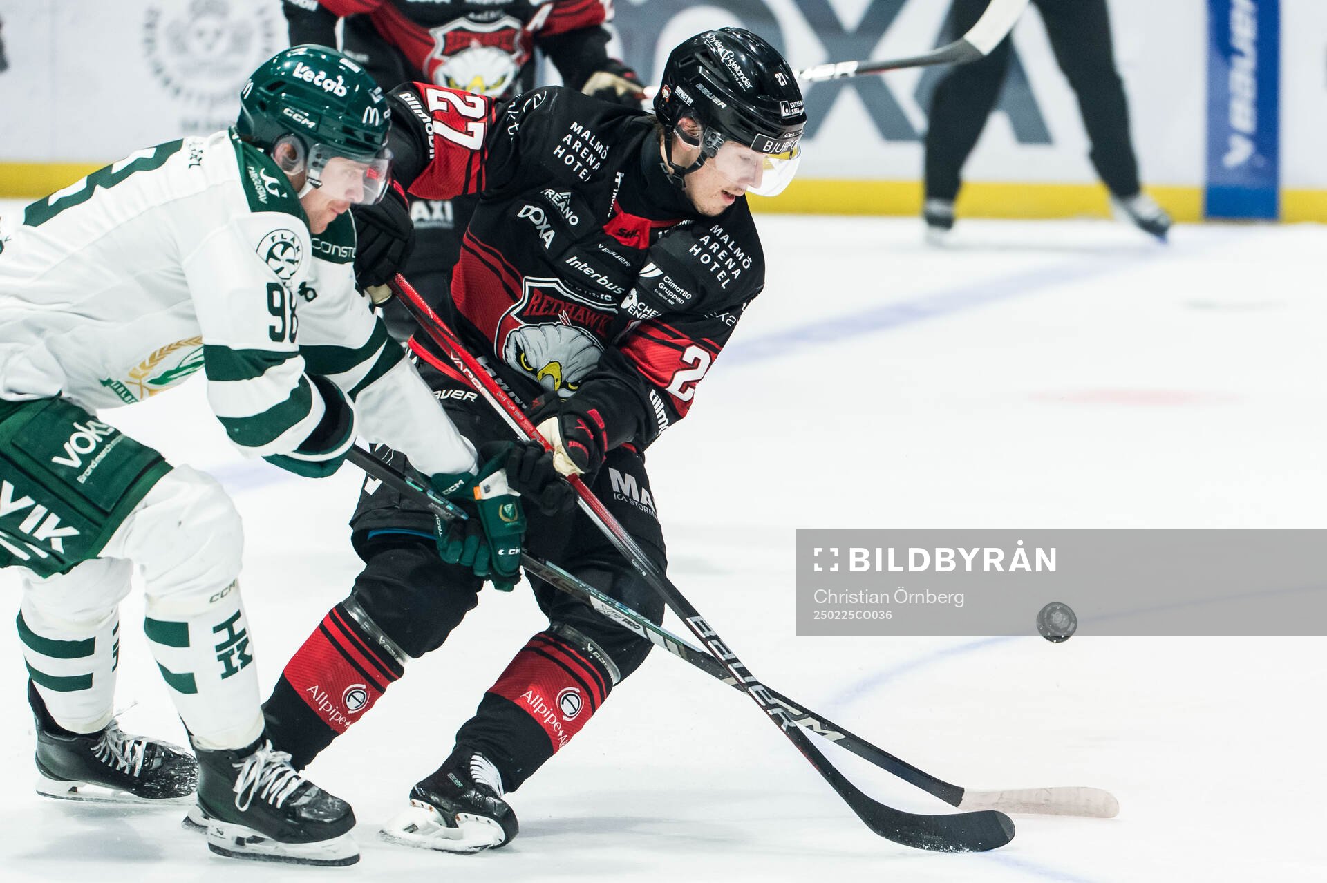 Färjestads Marian Studenic och Malmö Redhawks Henrik