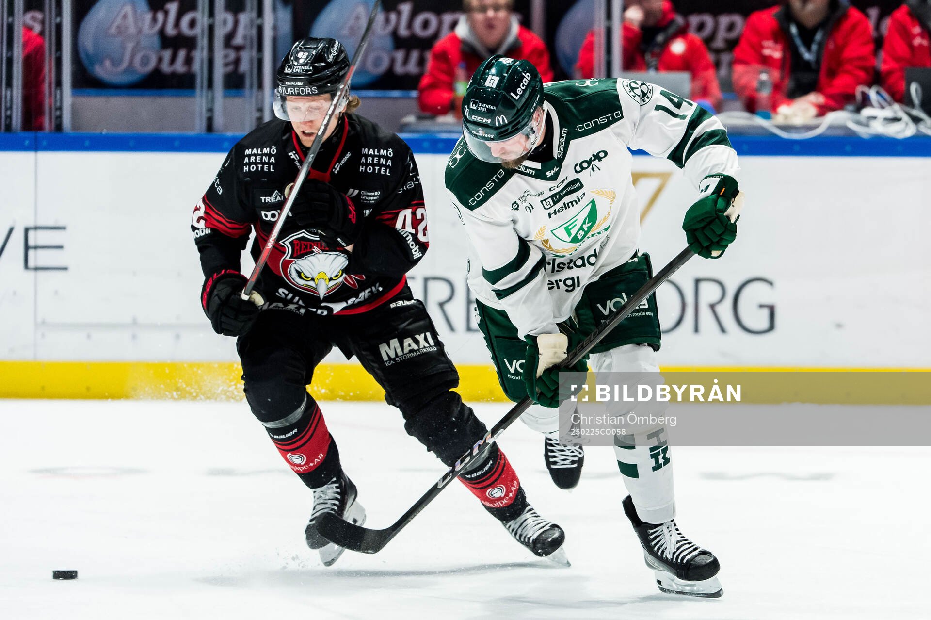 Malmö Redhawks Robin Salo och Färjestads Henrik Björklund