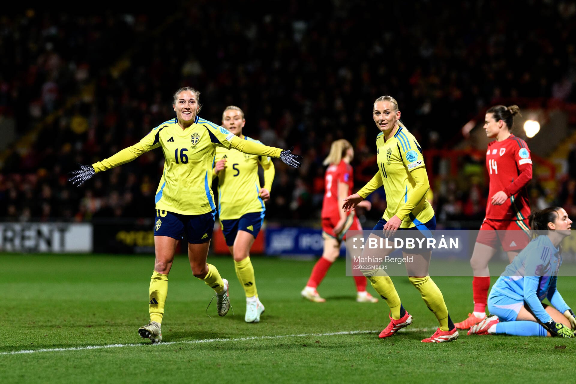 Filippa Angeldahl of Sweden celebrates