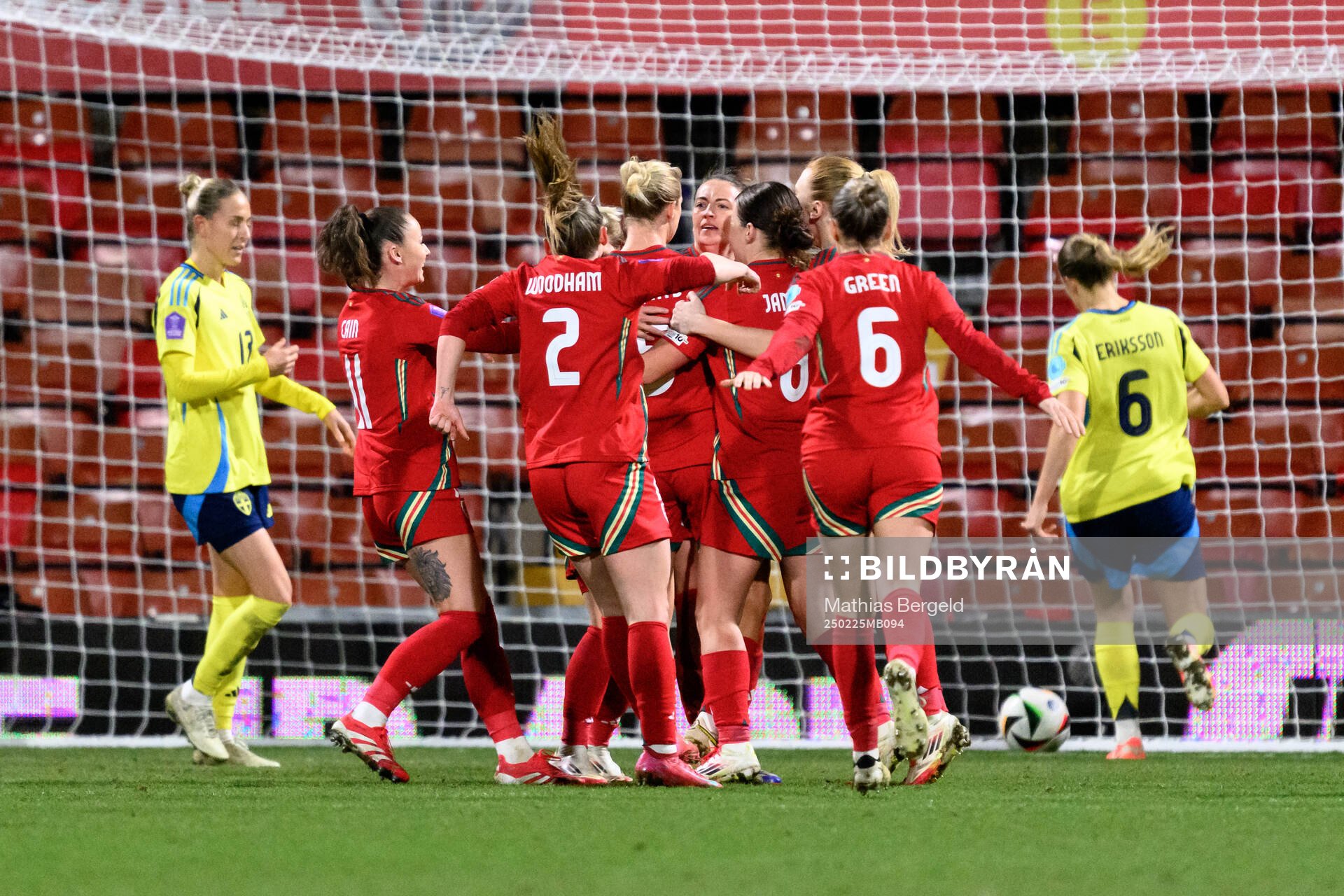 Kayleigh Barton of Wales celebrates