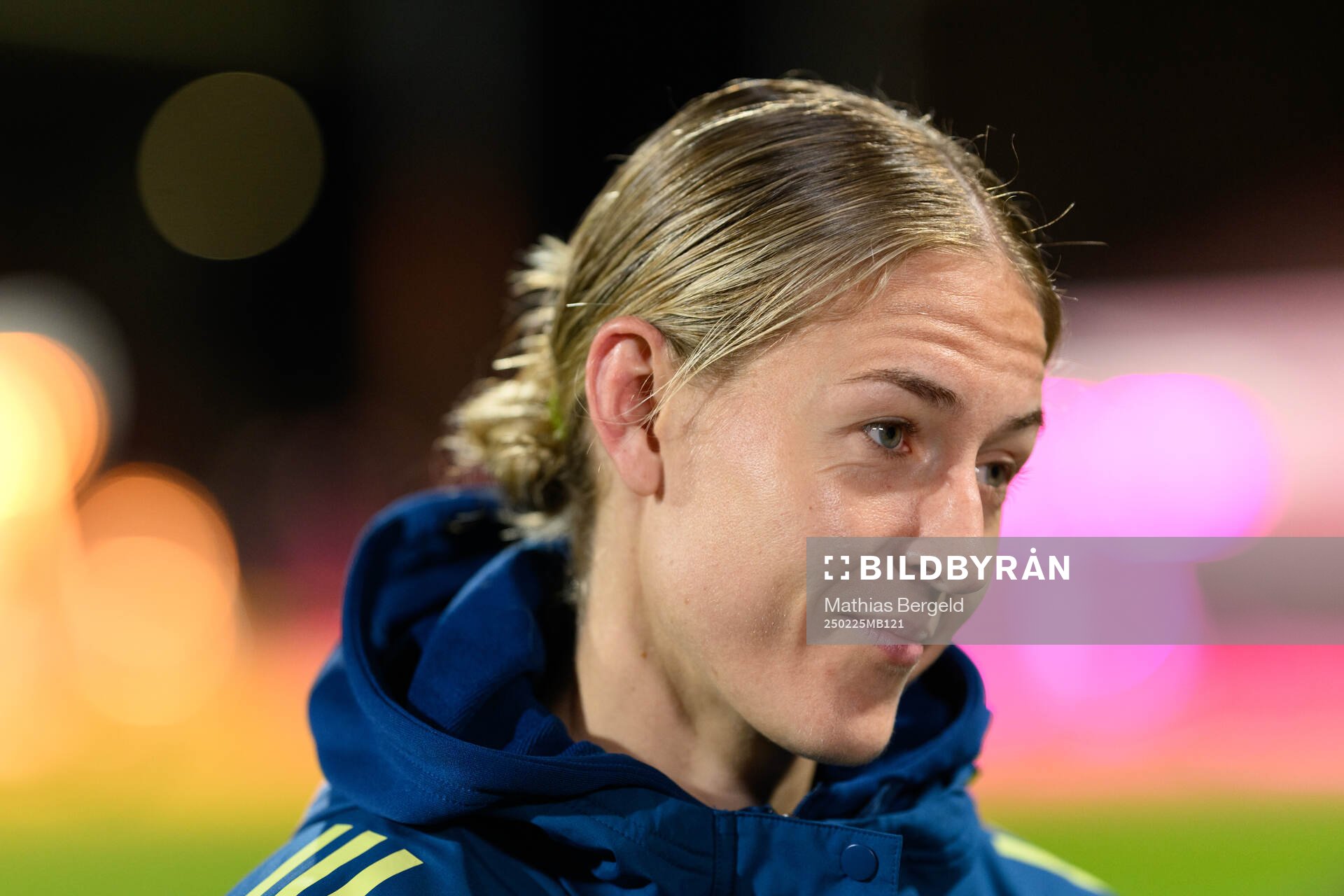 Emma Kullberg of Sweden is being interviewed
