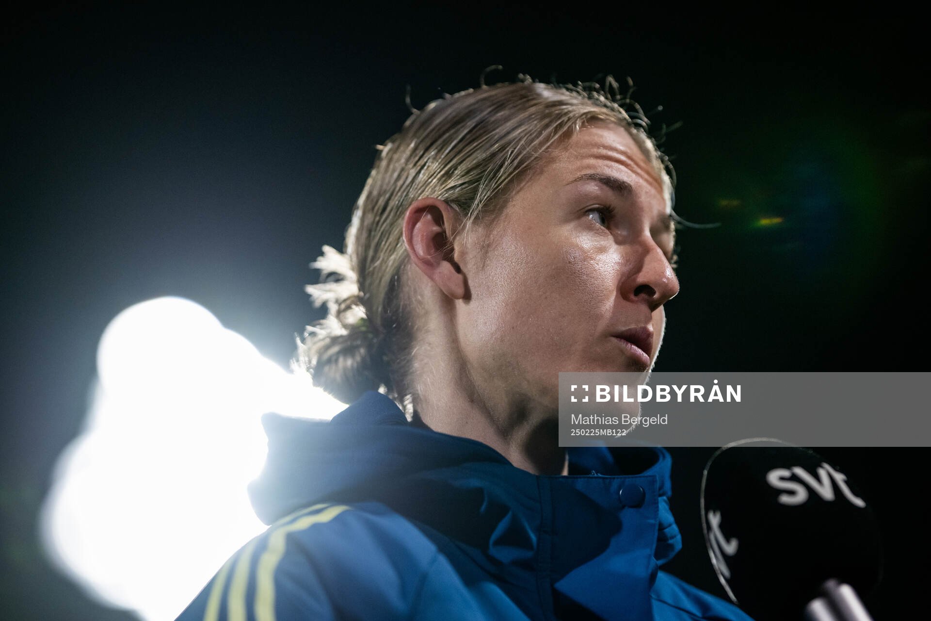 Emma Kullberg of Sweden is interviewed