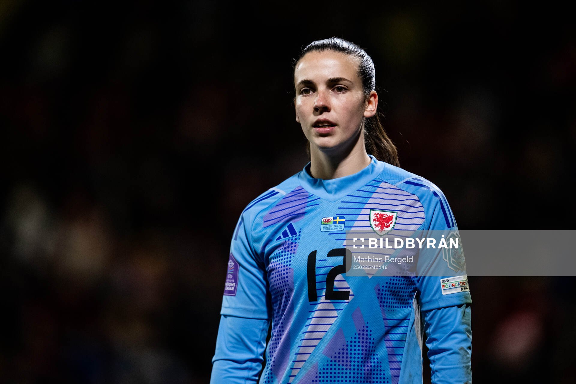 Goalkeeper Olivia Clark of Wales