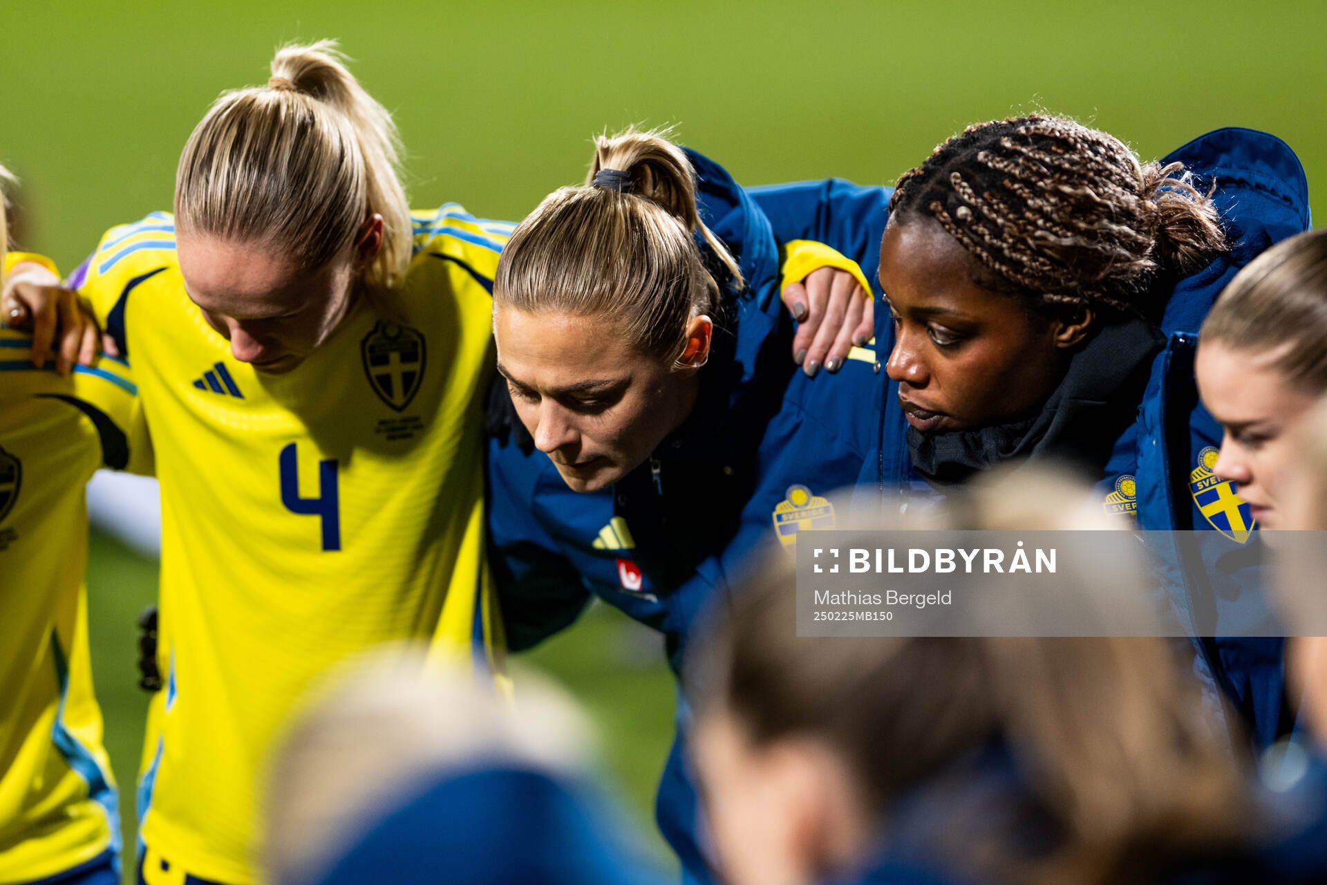Hanna Lundkvist, Fridolina Rolfö and Evelyn Ijeh of Sweden