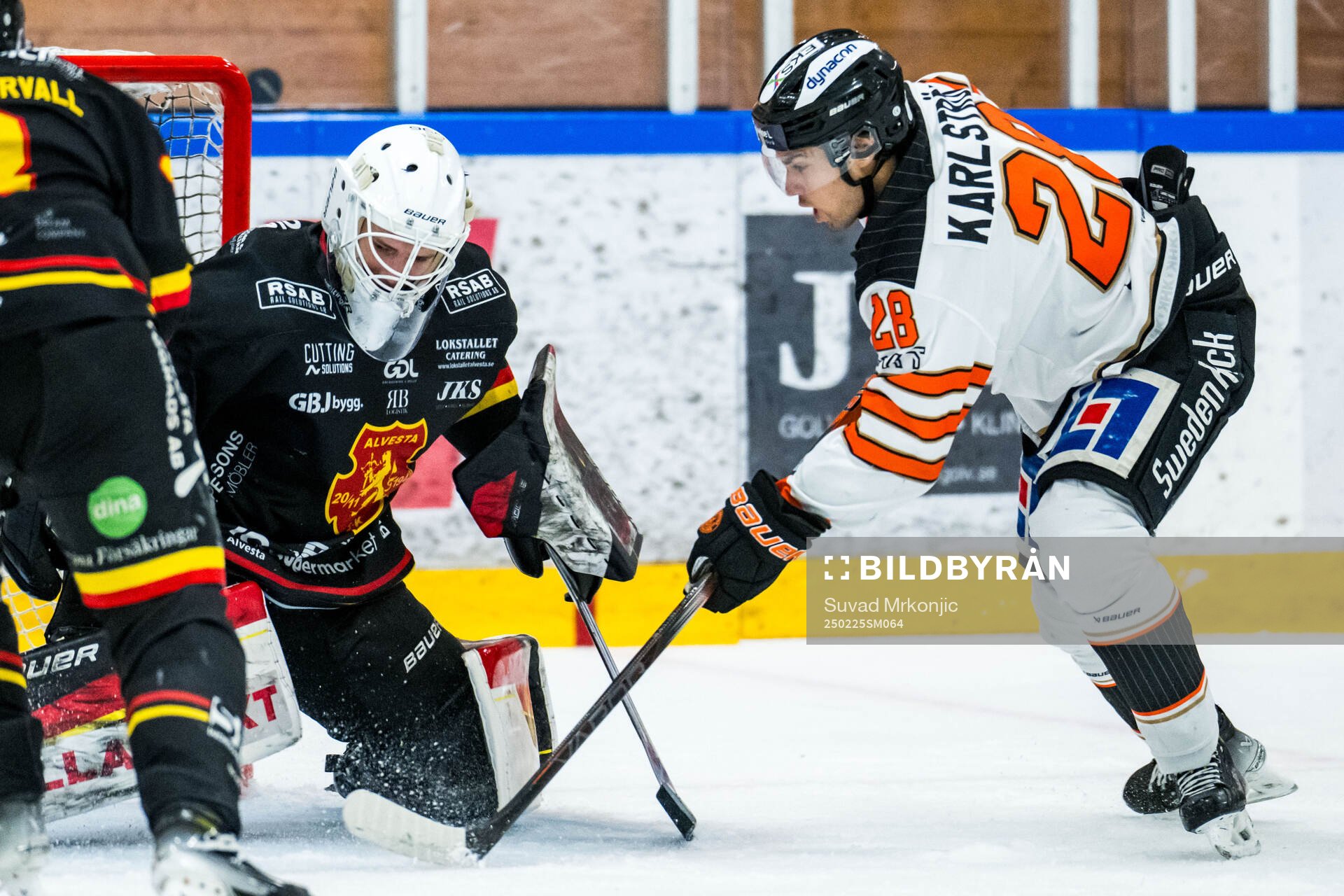 Alvesta SKs målvakt Algot Persson och Karlskronas David