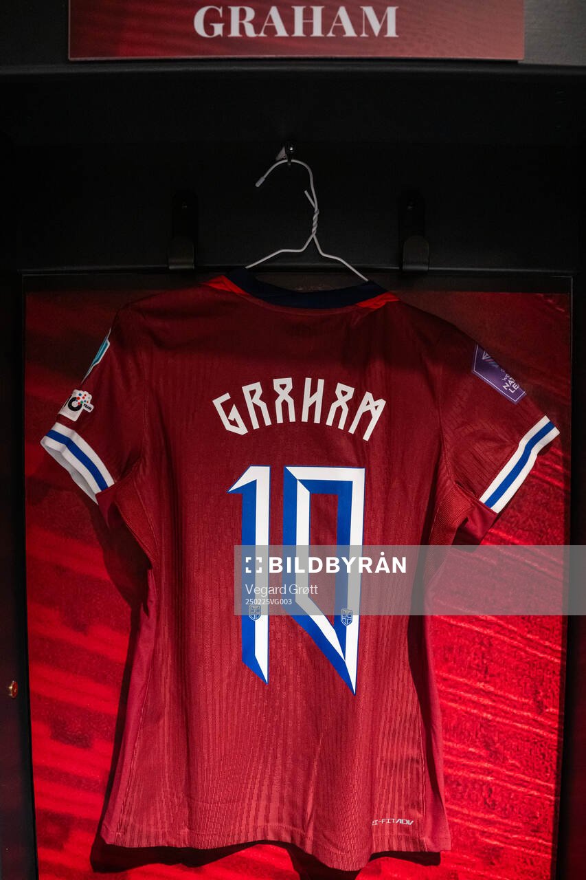 The kit of Caroline Graham Hansen of Norway in the dressing
