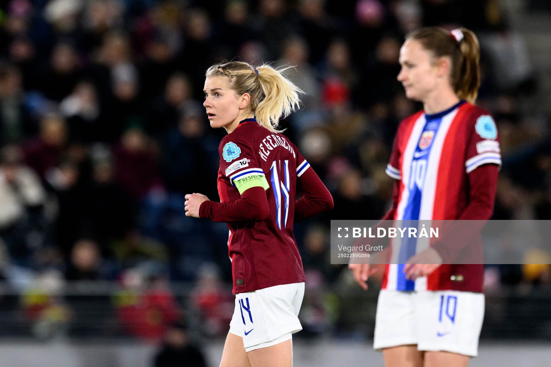 Ada Hegerberg and Caroline Graham Hansen of Norway