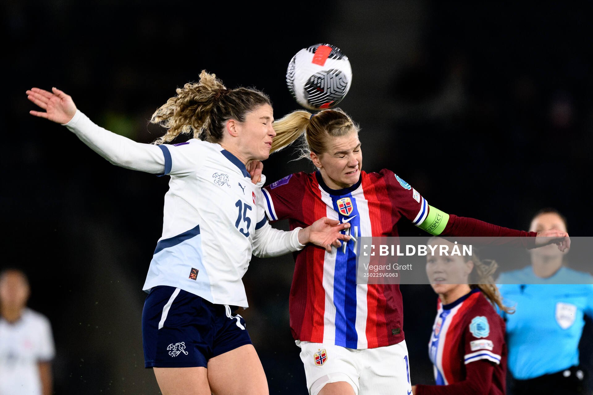 Luana Buhler of Switzerland and Ada Hegerberg of Norway