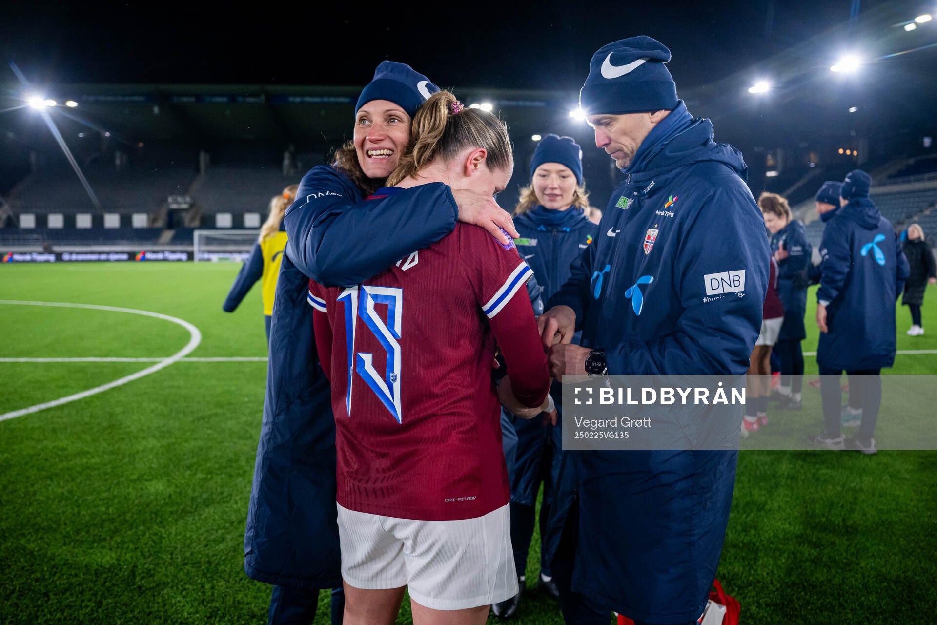 Ingvild Stensland, assistant coach of Norway, celebrates