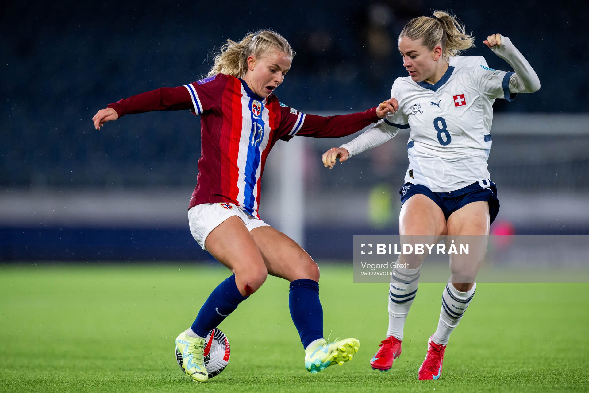 Emilie Woldvik of Norway and Nadine Riesen of Switzerland