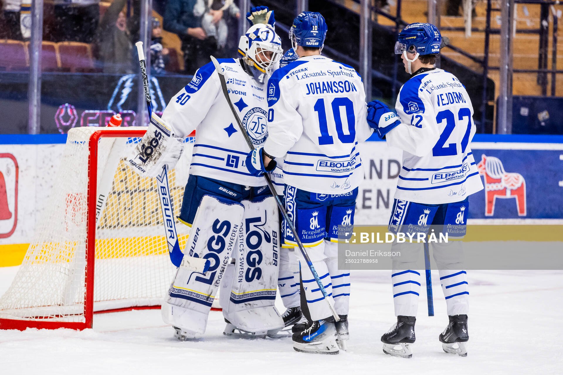 Leksands målvakt Mantas Armalis jublar