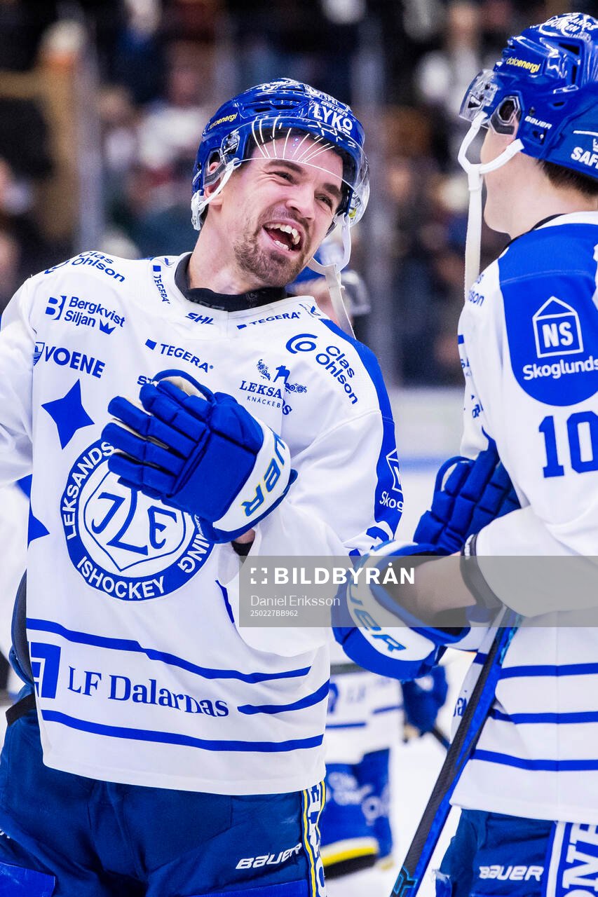 Leksands Eddie Larsson jublar