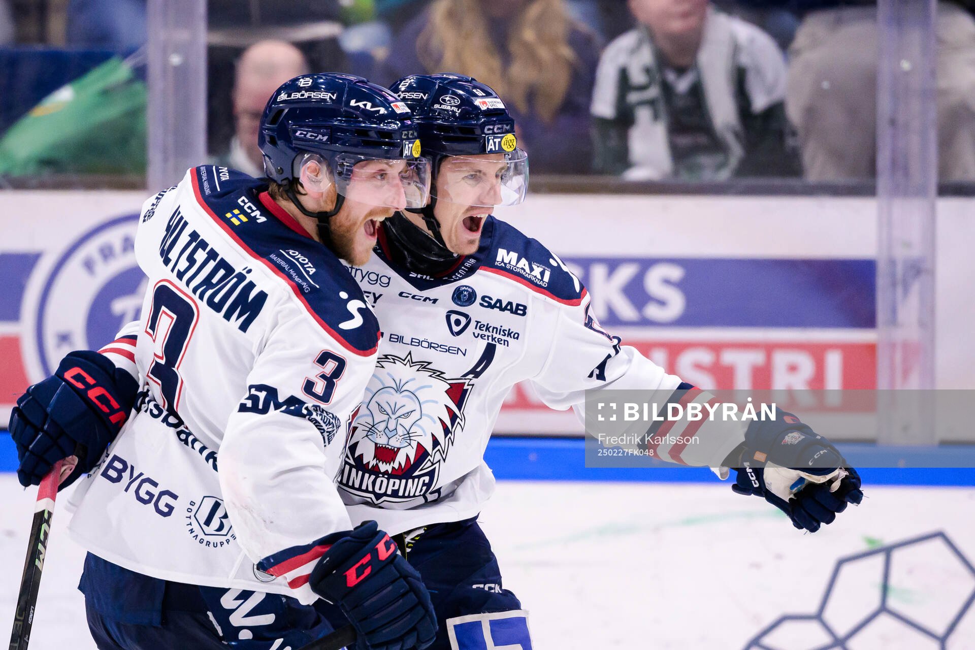 Linköpings Linus Hultström och Markus Ljungh jublar