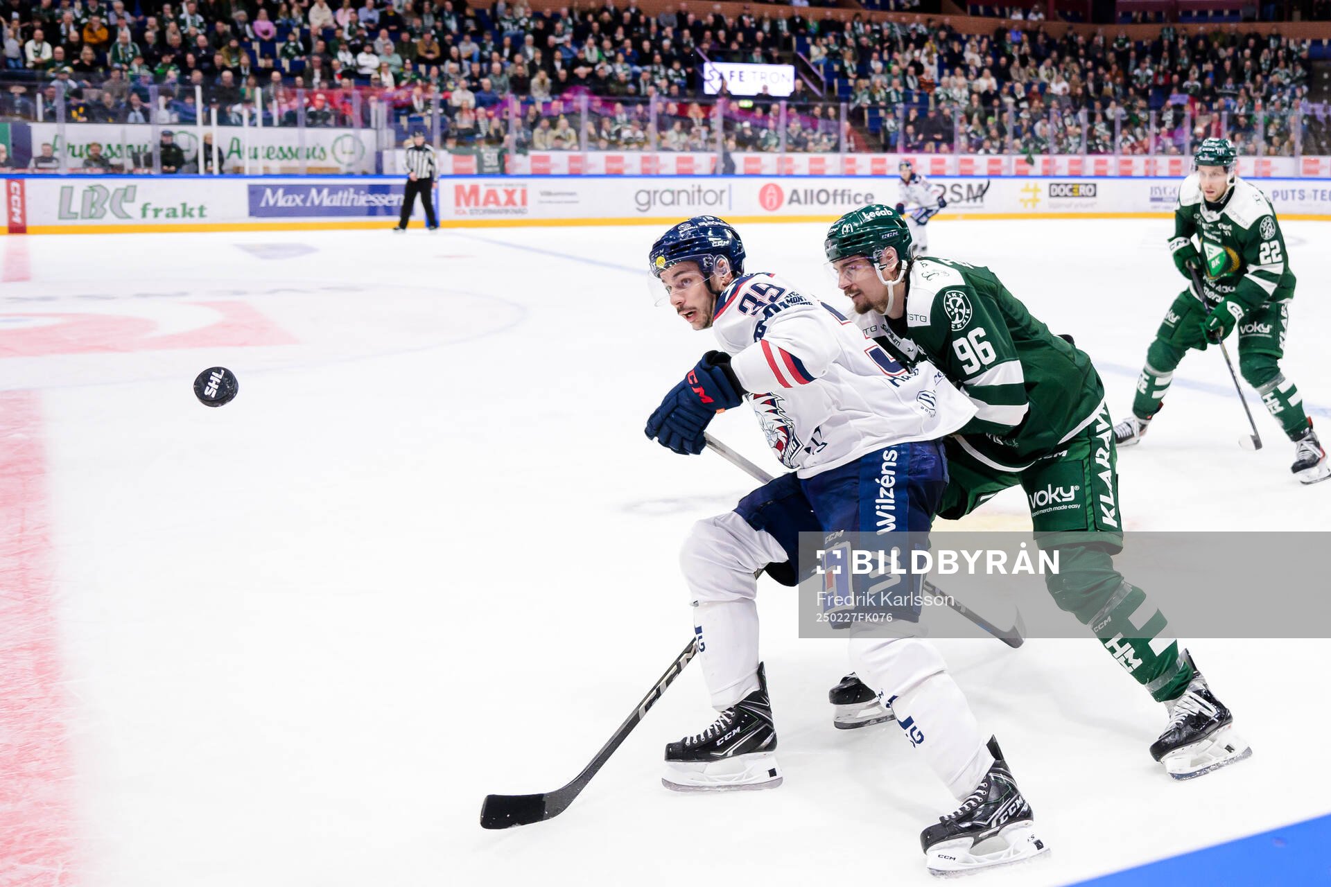 Linköpings målvakt Adam Werner och Färjestads David