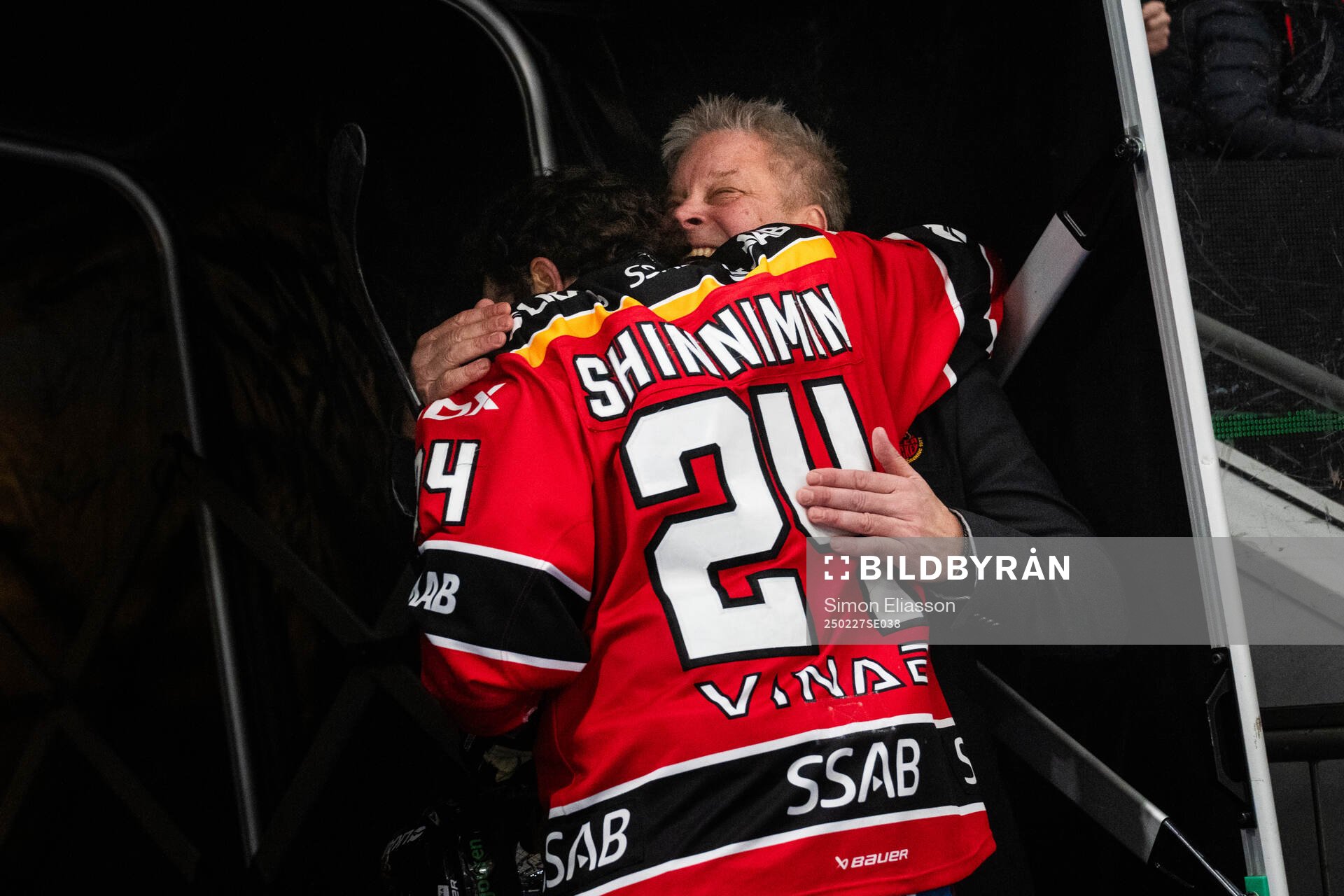 Luleås Brendan Shinnimin och sportchef Thomas Fröberg