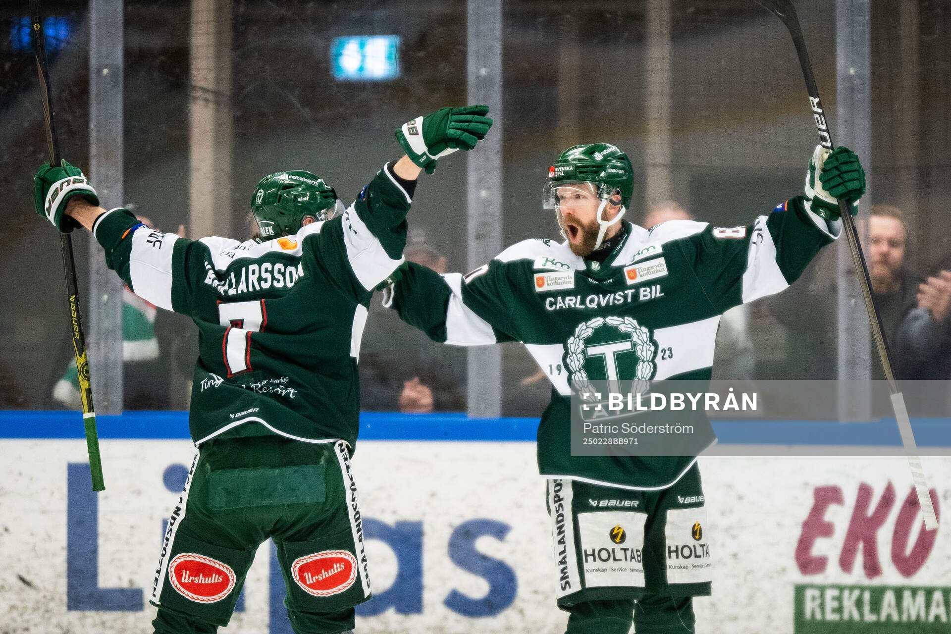 Tingsryds Kevin Ekman Larsson och Joachim Nermark jublar