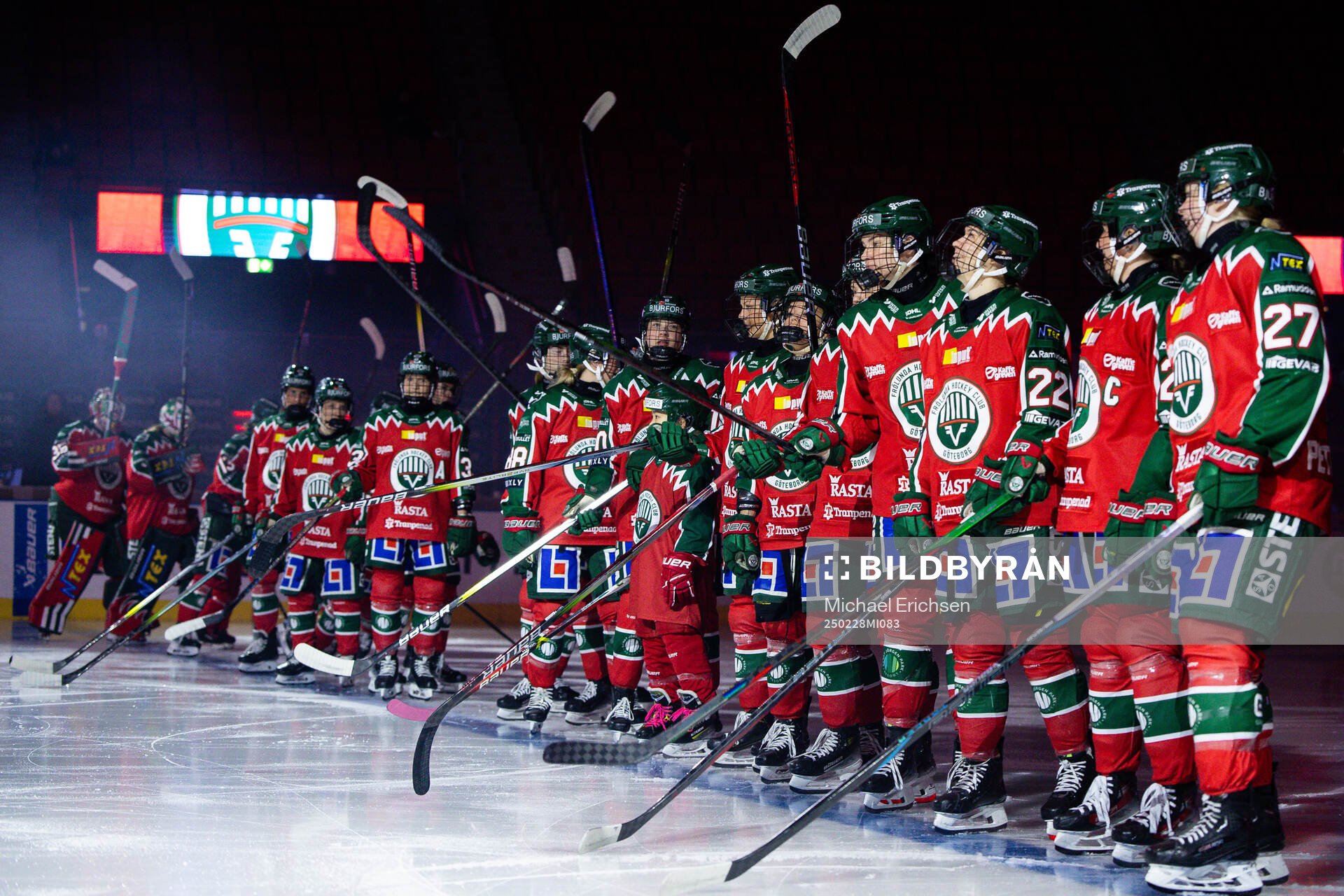 Frölundas spelare på line up