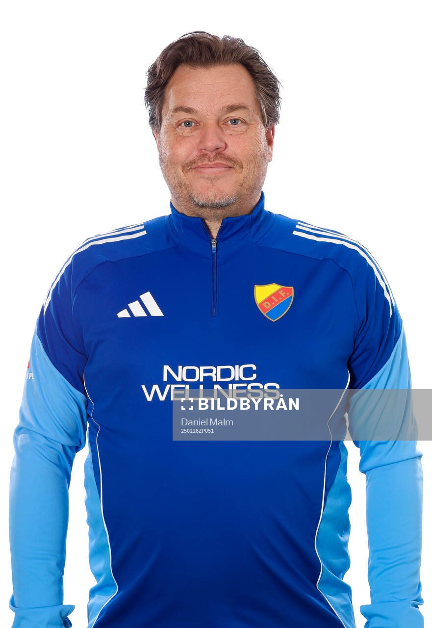 Djurgårdens lagledare Mikael Söderman poserar för ett porträtt den 28 februari 2025 i Stockholm.